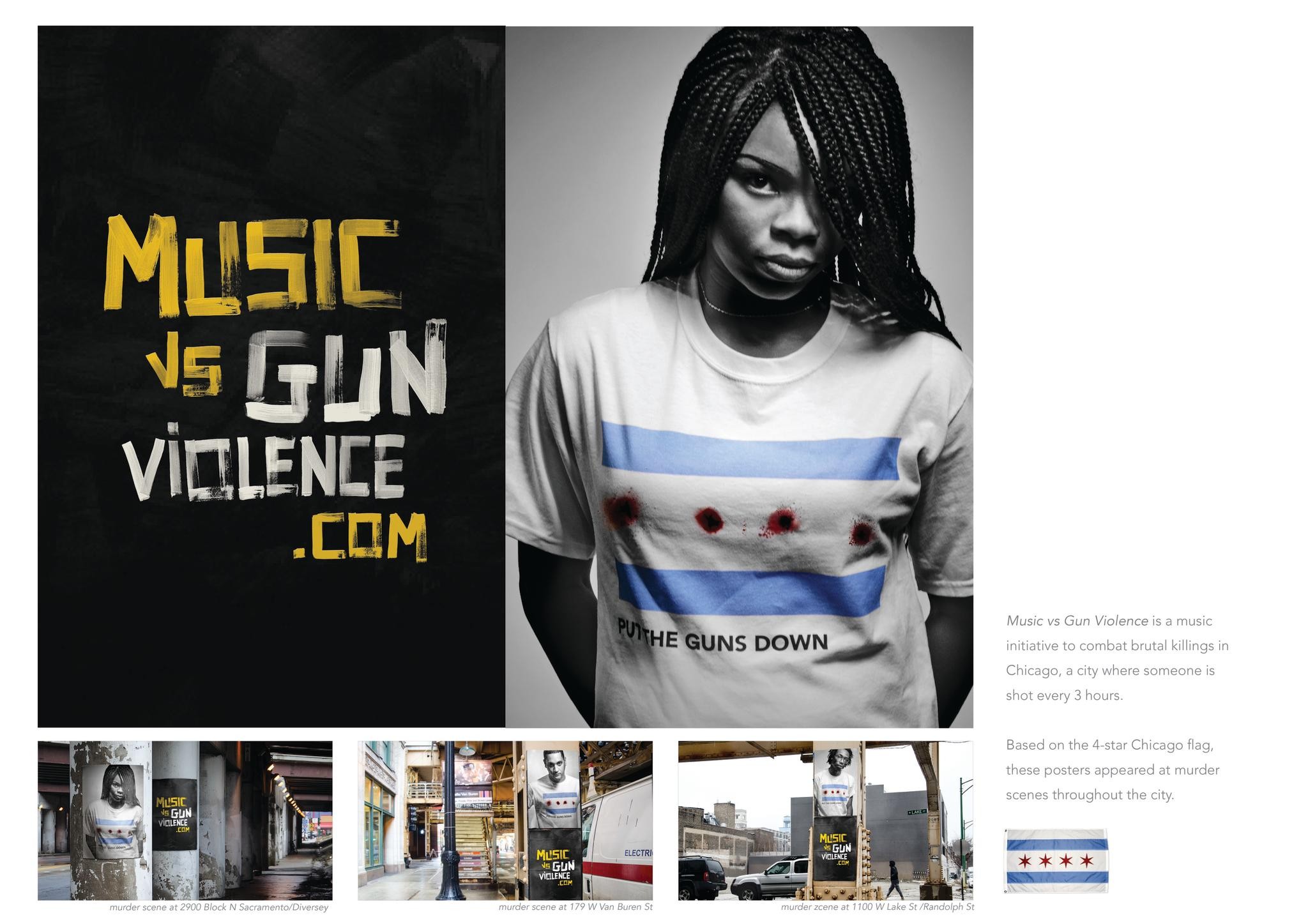 Music Vs Gun Violence - Flags