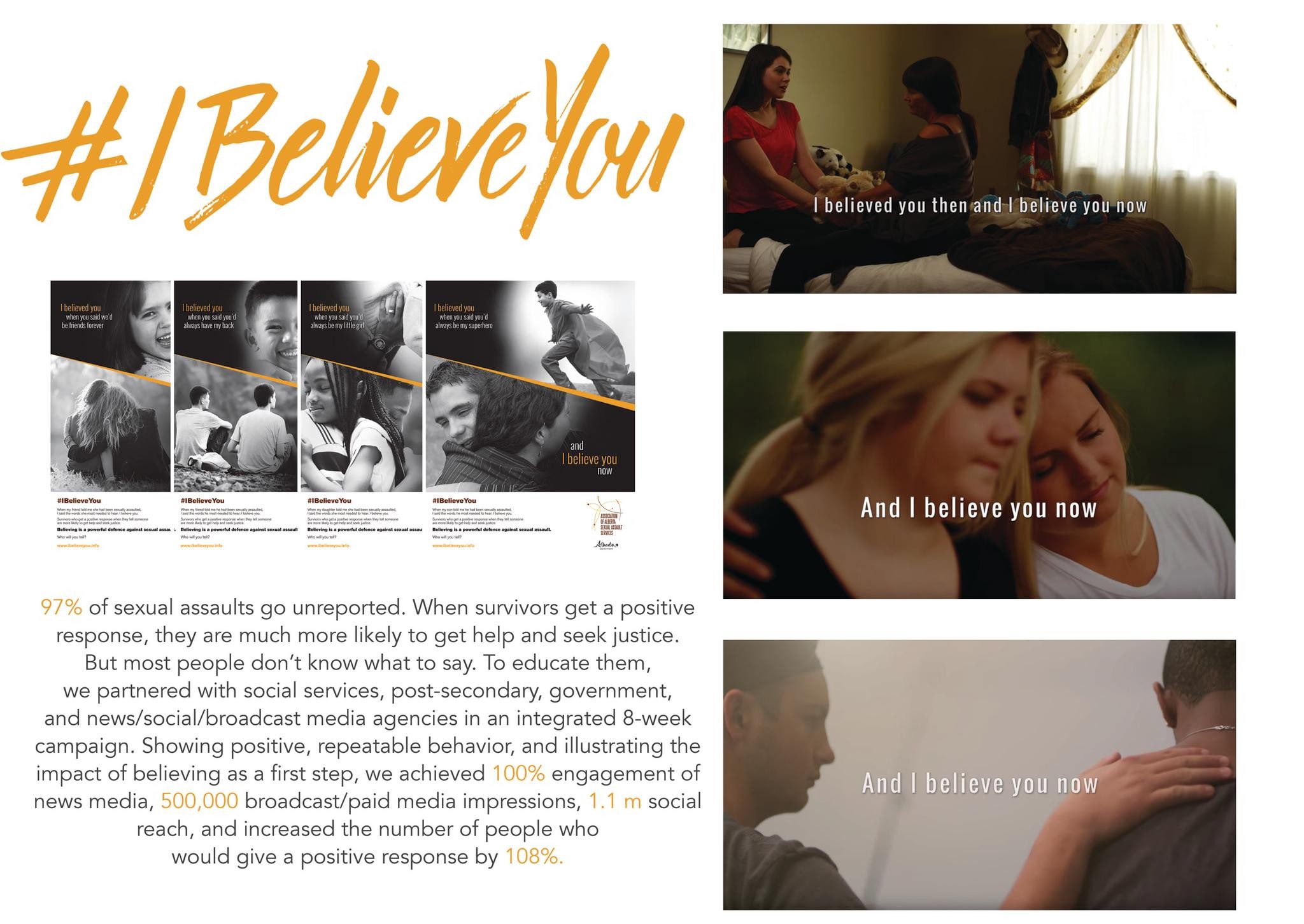 #IBelieveYou--a campaign to promote a consistently positive response to sexual a