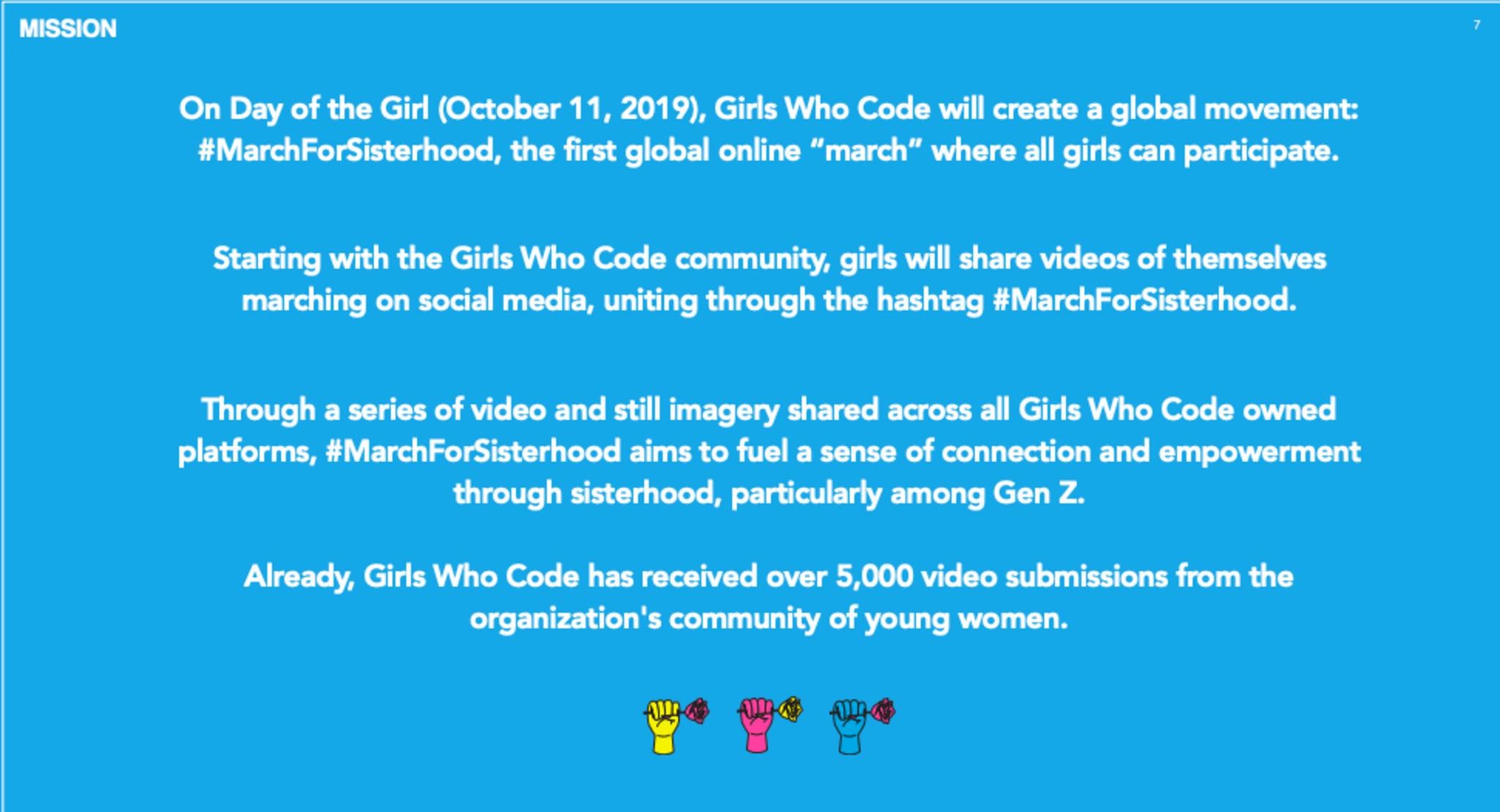 Girls Who Code's #MarchForSisterhood
