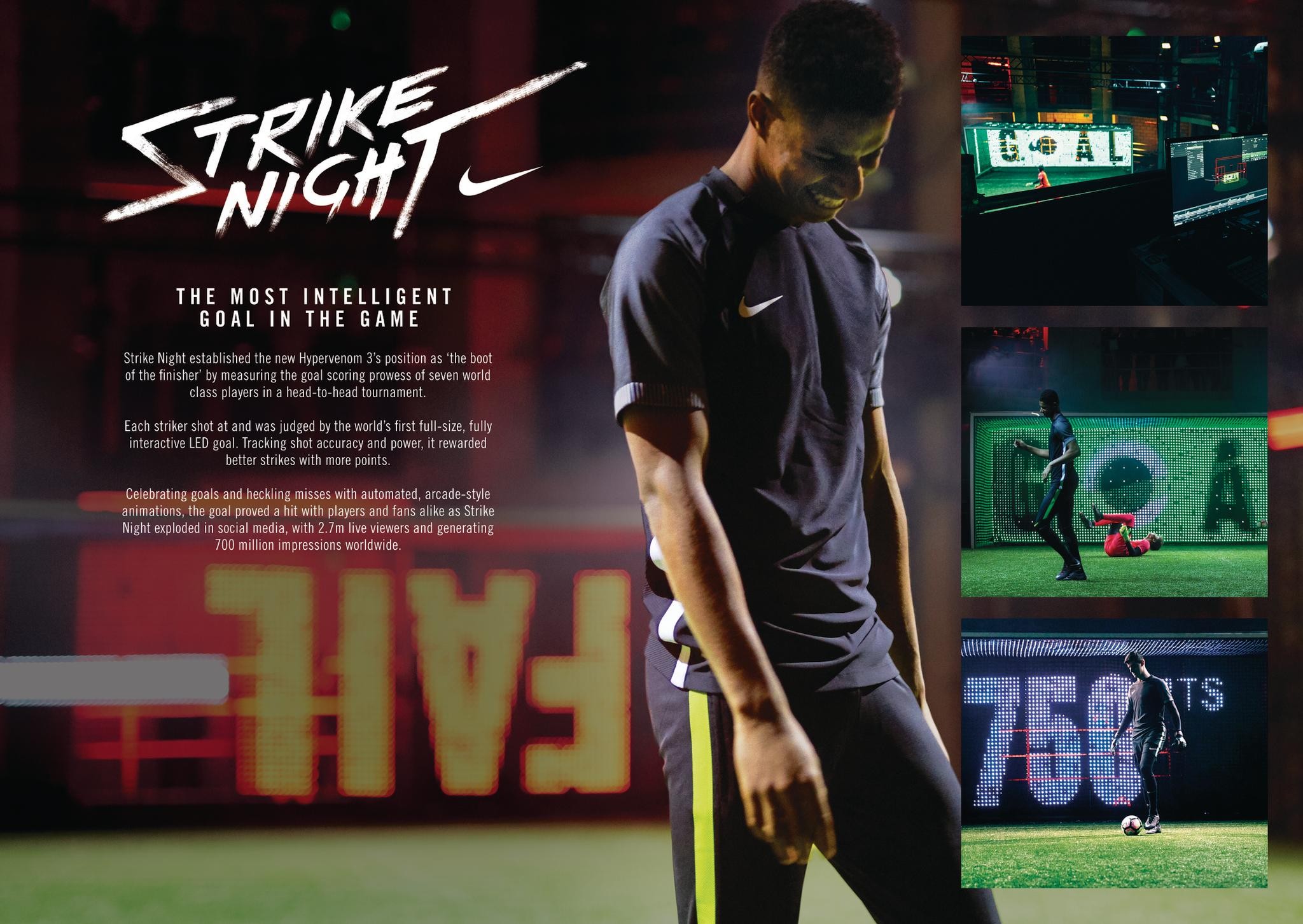 STRIKE NIGHT, FEATURING THE MOST INTELLIGENT GOAL IN THE GAME. 