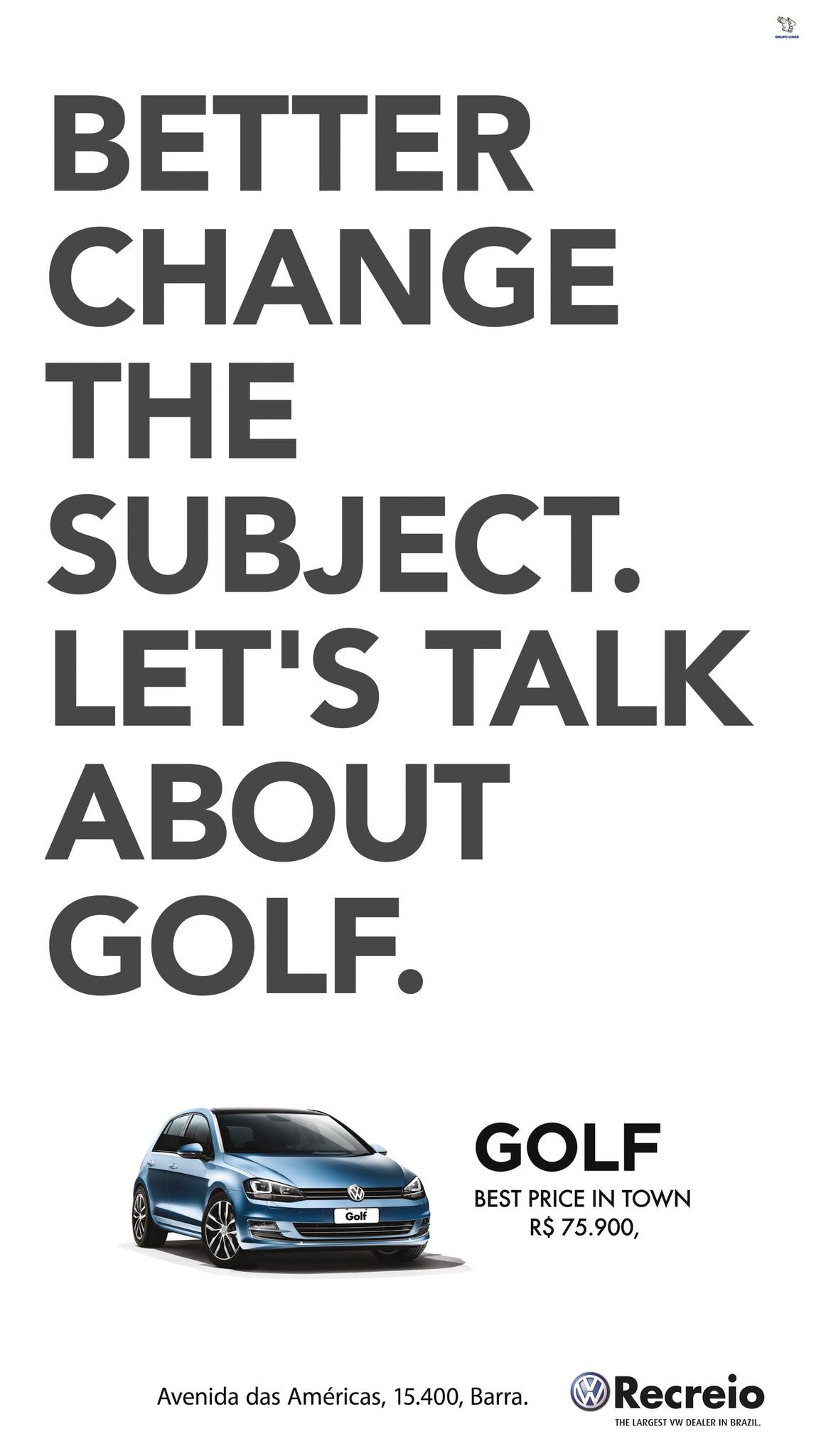 BETTER CHANGE SUBJECT. LET'S TALK ABOUT GOLF.