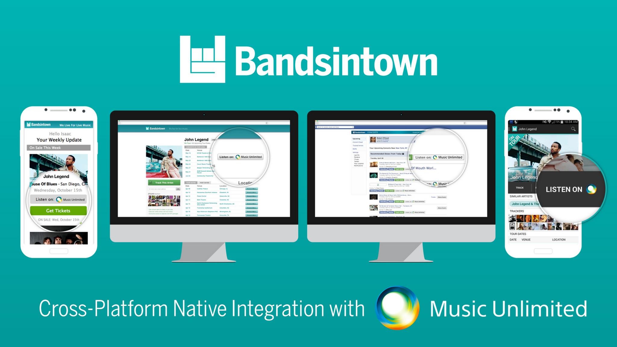 BANDSINTOWN INTEGRATES MUSIC UNLIMITED FOR NATIVE STREAMING
