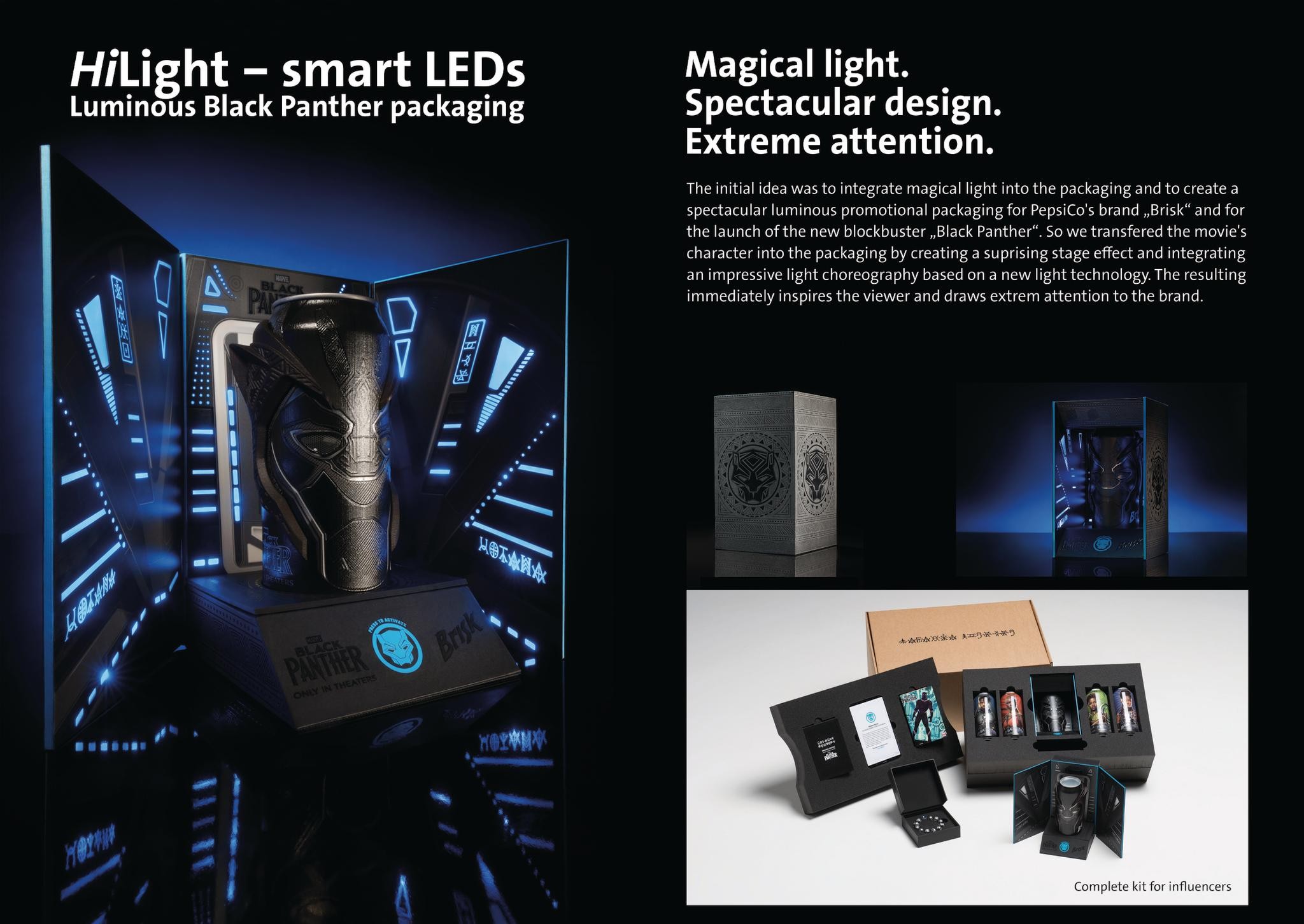 HiLight – smart LEDs: Luminous Black Panther packaging