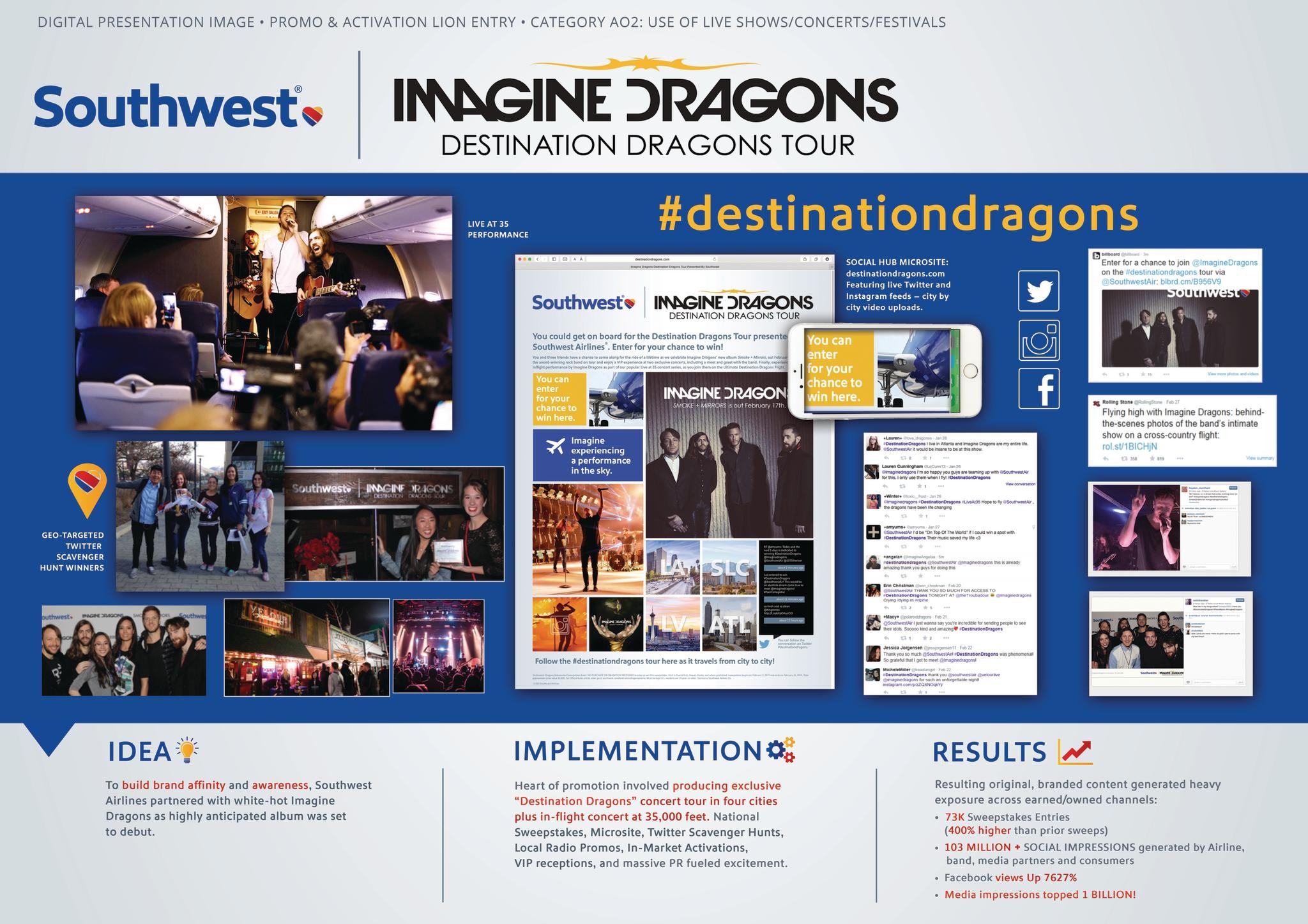 IMAGINE DRAGONS “DESTINATION DRAGONS TOUR” PRESENTED BY SOUTHWEST AIRLINES