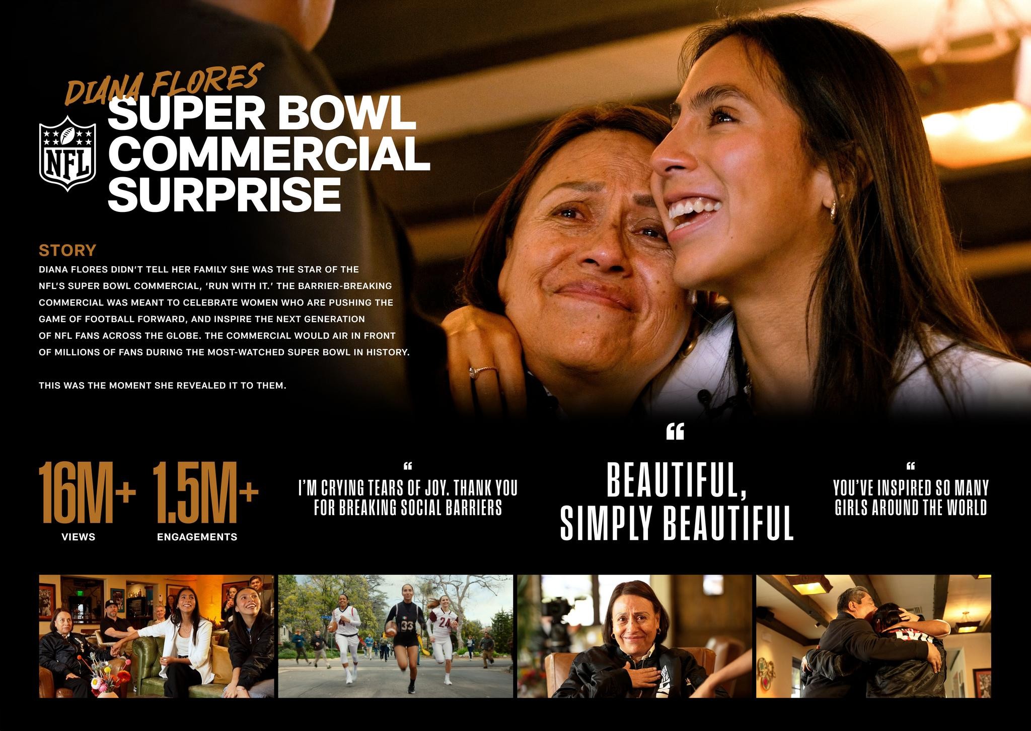 Diana Flores Super Bowl Commercial Surprise