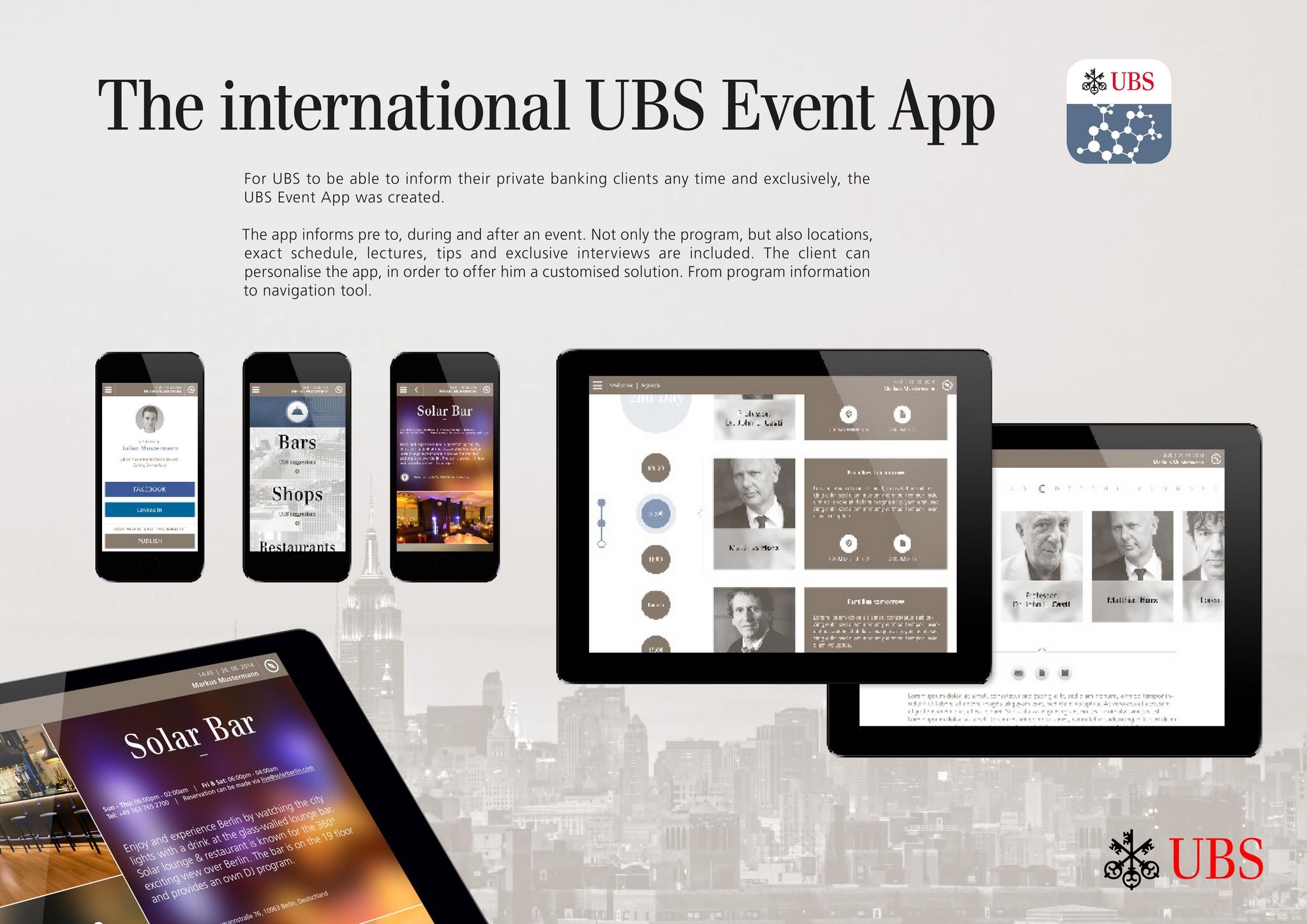 THE INTERNATIONAL UBS EVENT APP