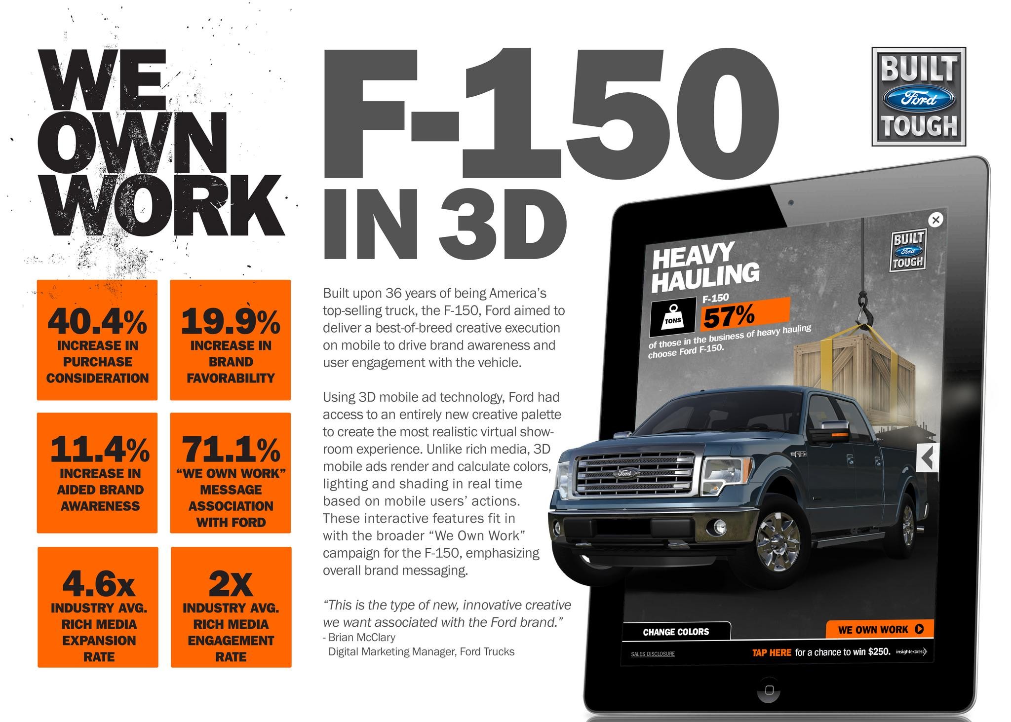 BRINGING THE FORD F-150 TO LIFE IN 3D MOBILE AD EXPERIENCE