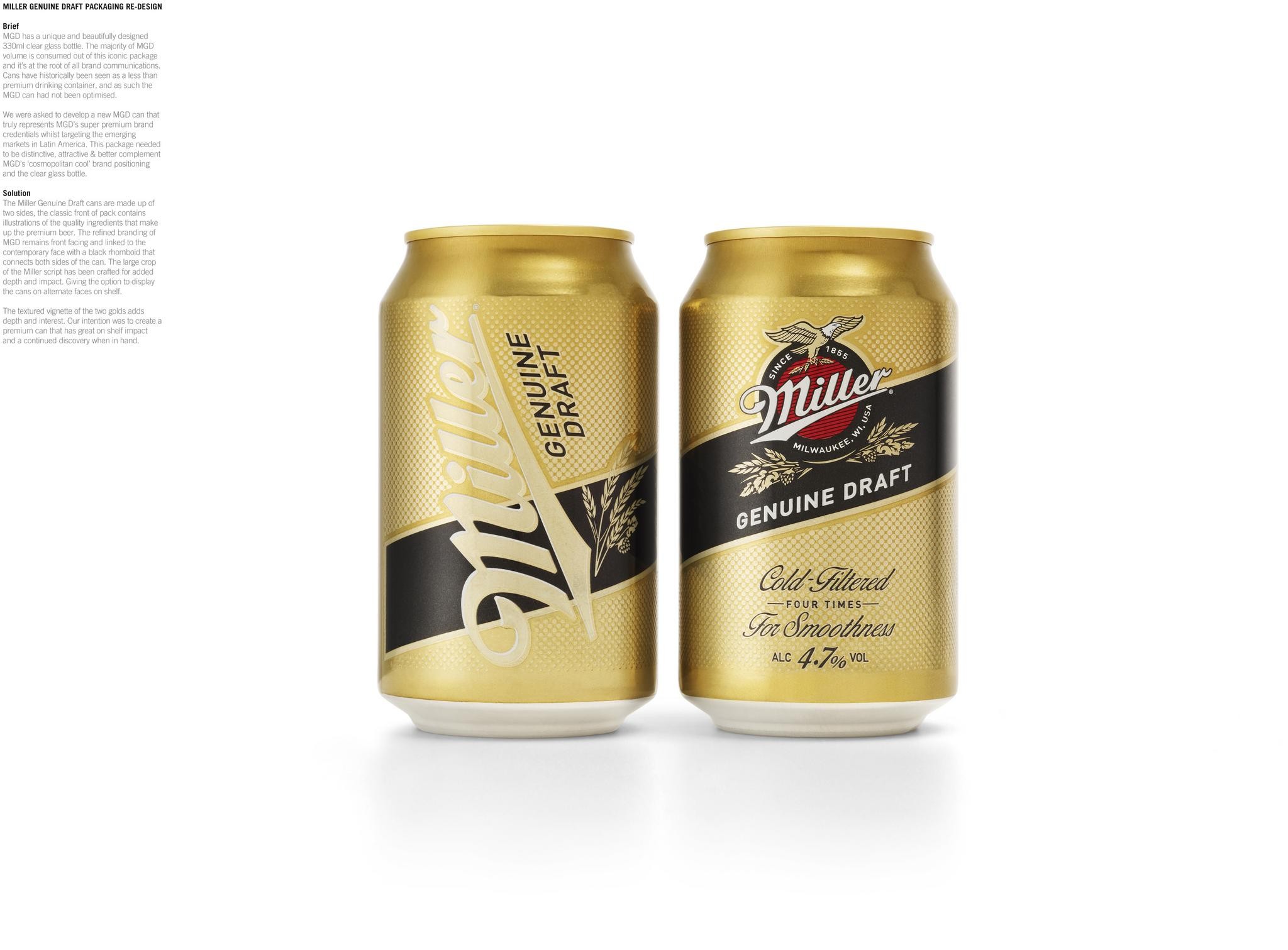 MILLER GENUINE DRAFT PACKAGING RE-DESIGN