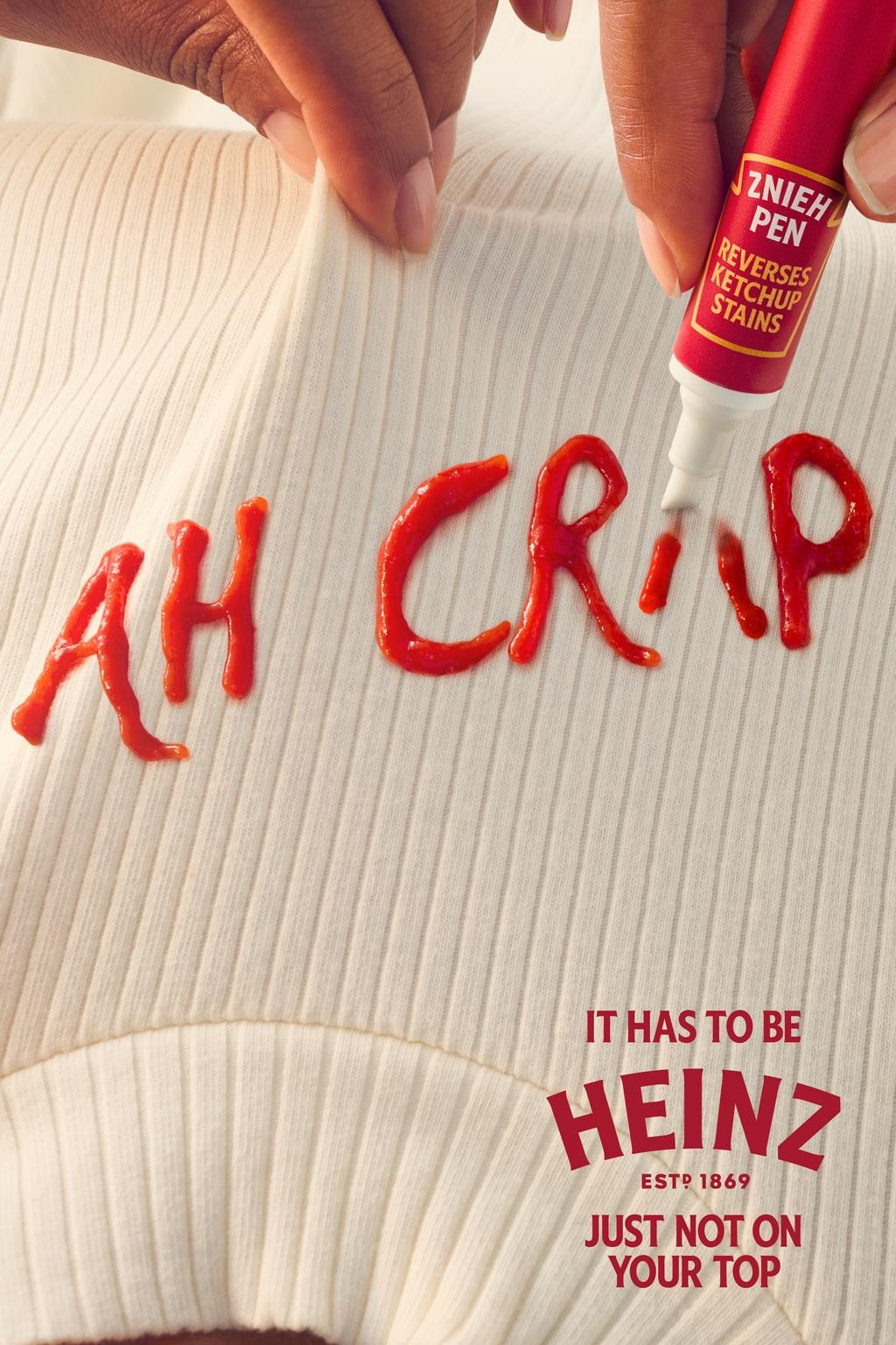 Zneih Pen. Reverses Heinz Ketchup Stains.