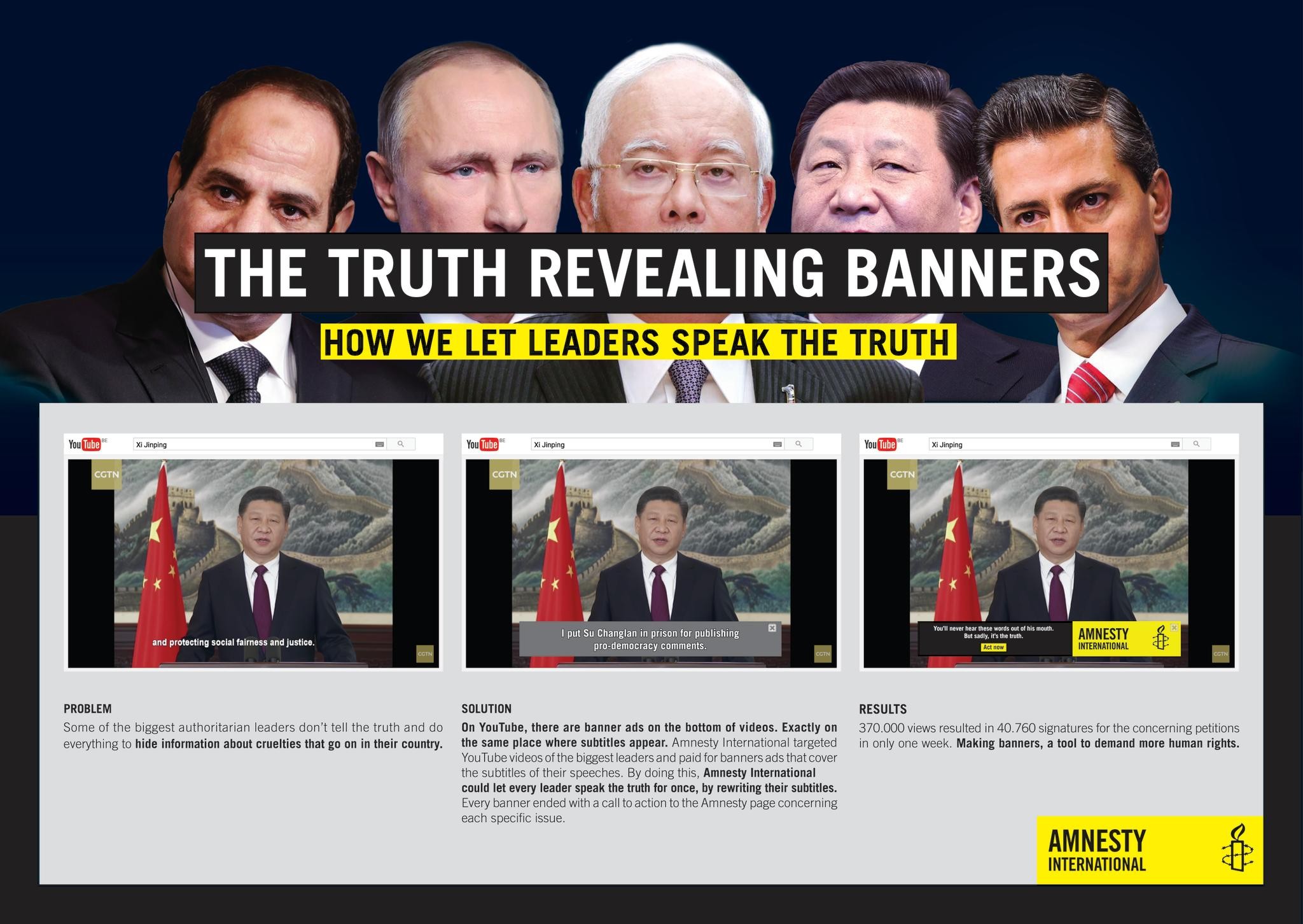 The truth revealing banners