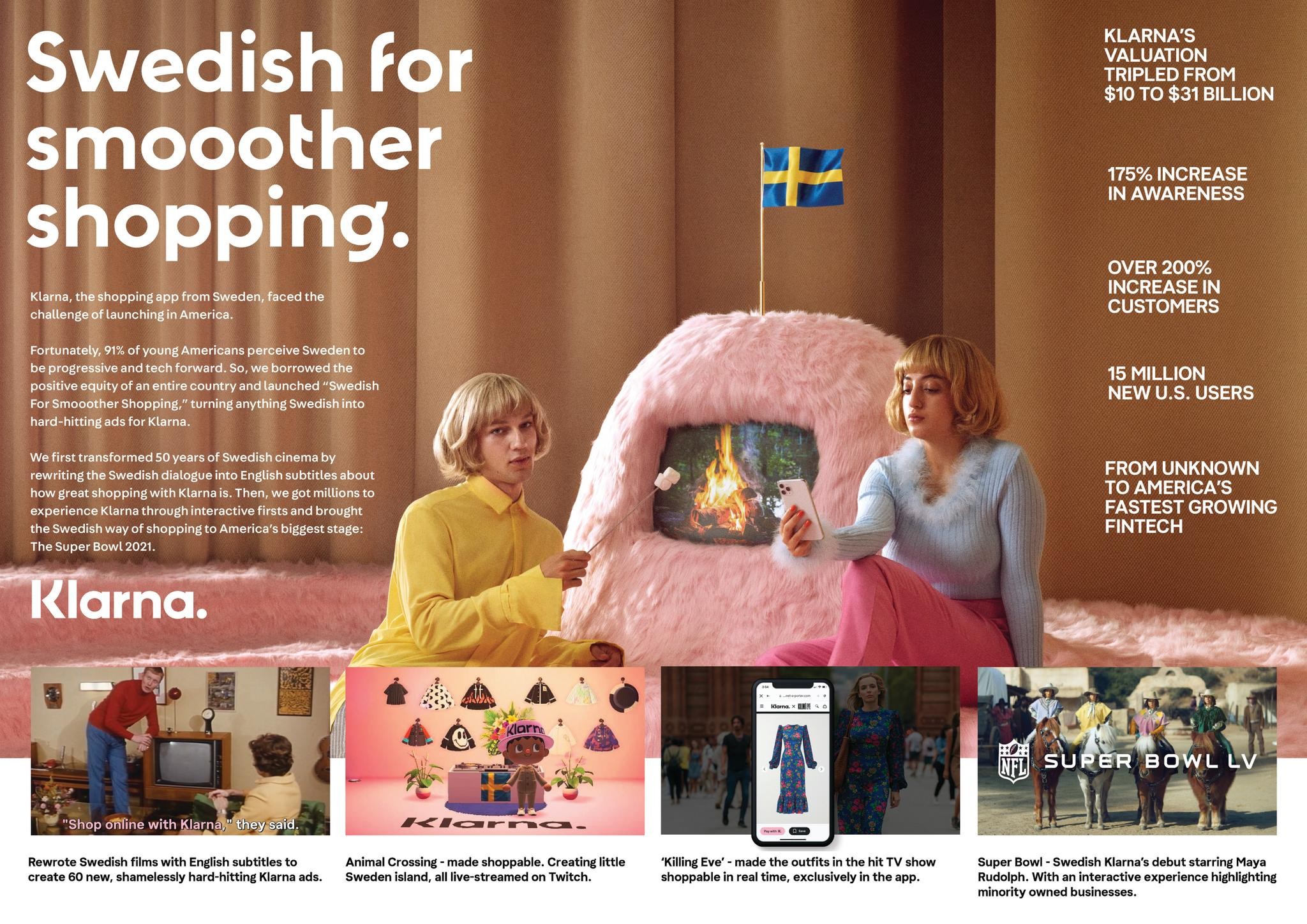 KLARNA. SWEDISH FOR SMOOOTHER SHOPPING. 
