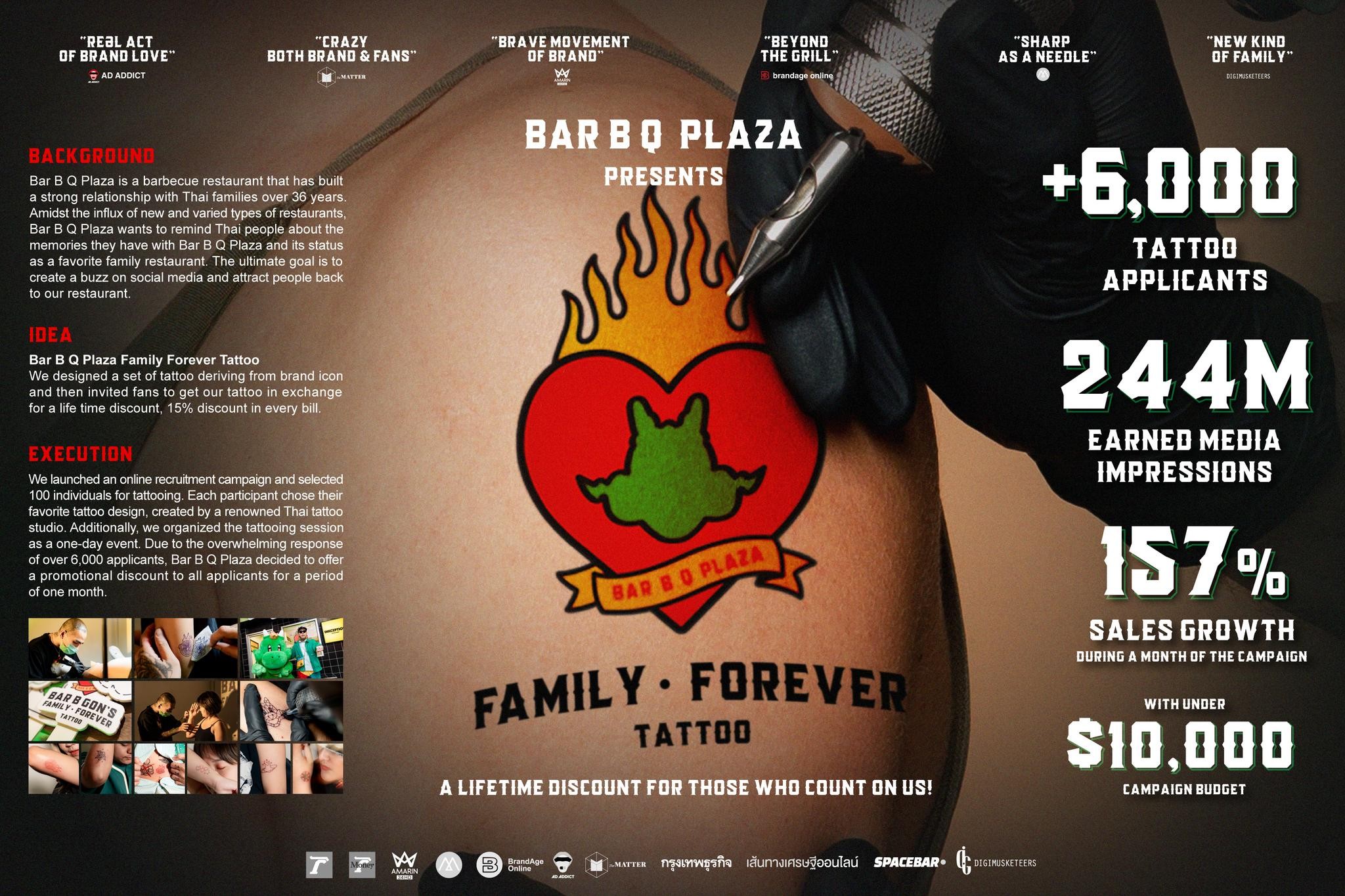 Bar B Q Plaza Family Forever Tattoo