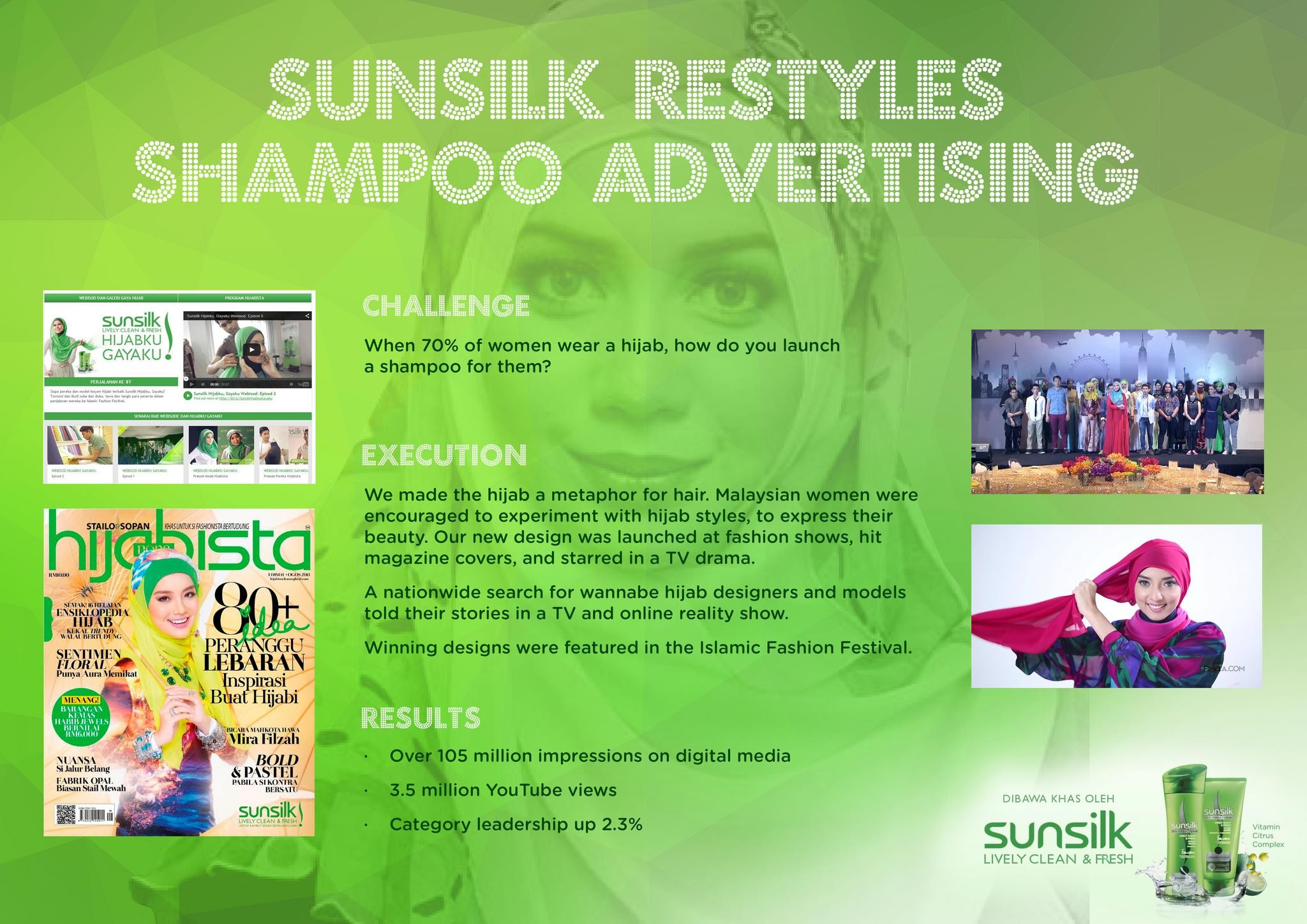 SUNSILK RESTYLES SHAMPOO ADVERTISING
