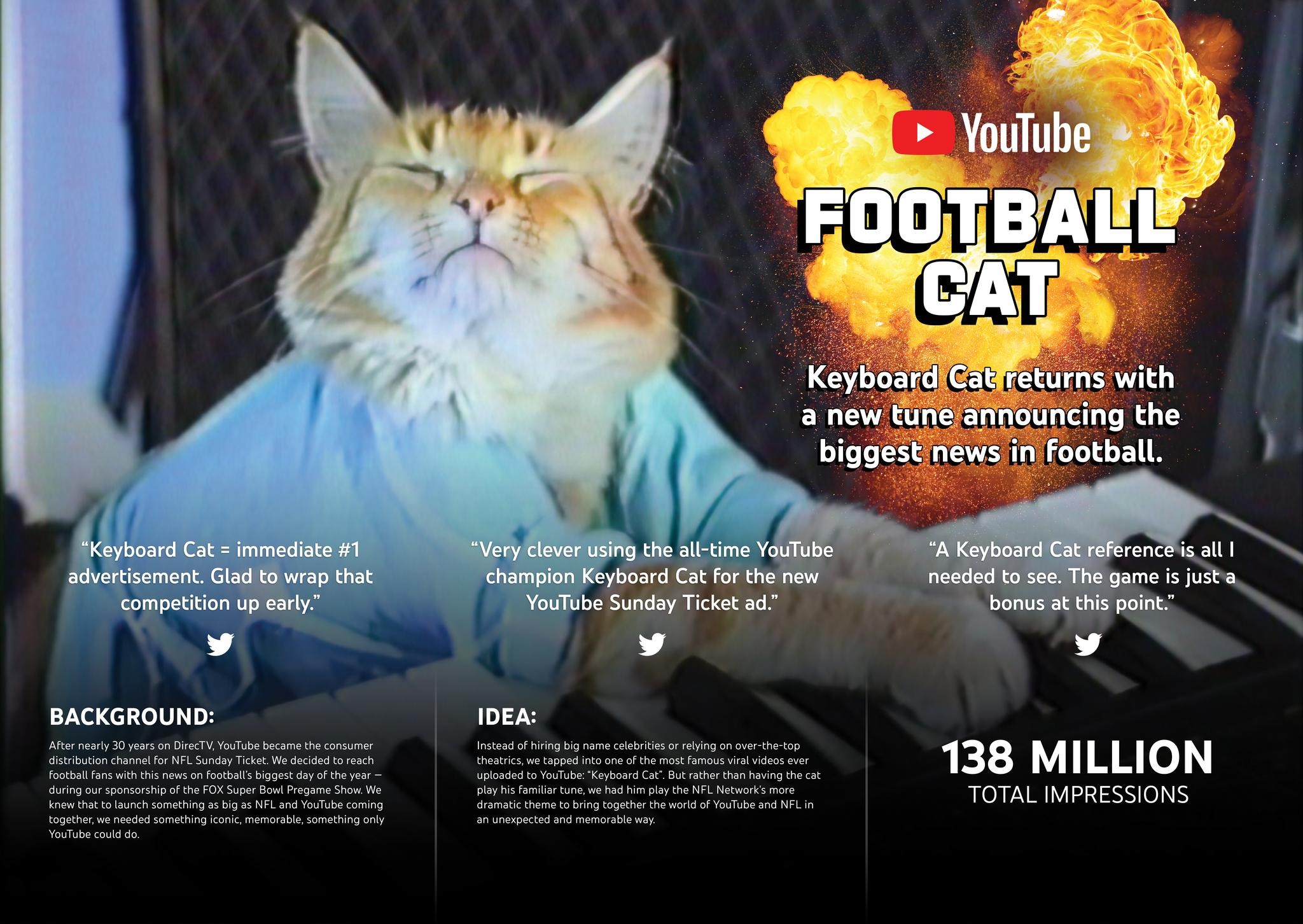 Football Cat - YouTube & NFL Sunday Ticket