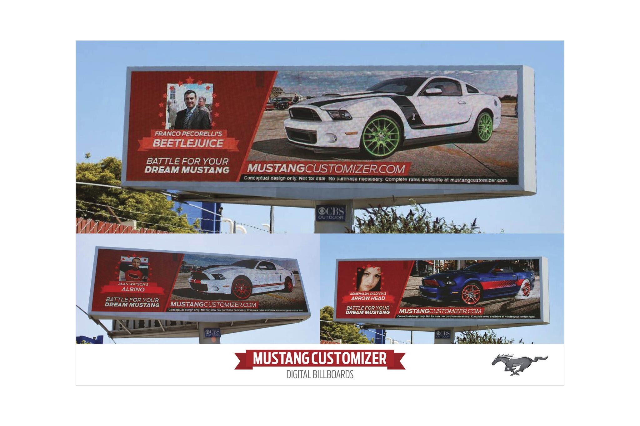 MUSTANG CUSTOMIZER PERSONALIZED BILLBOARDS