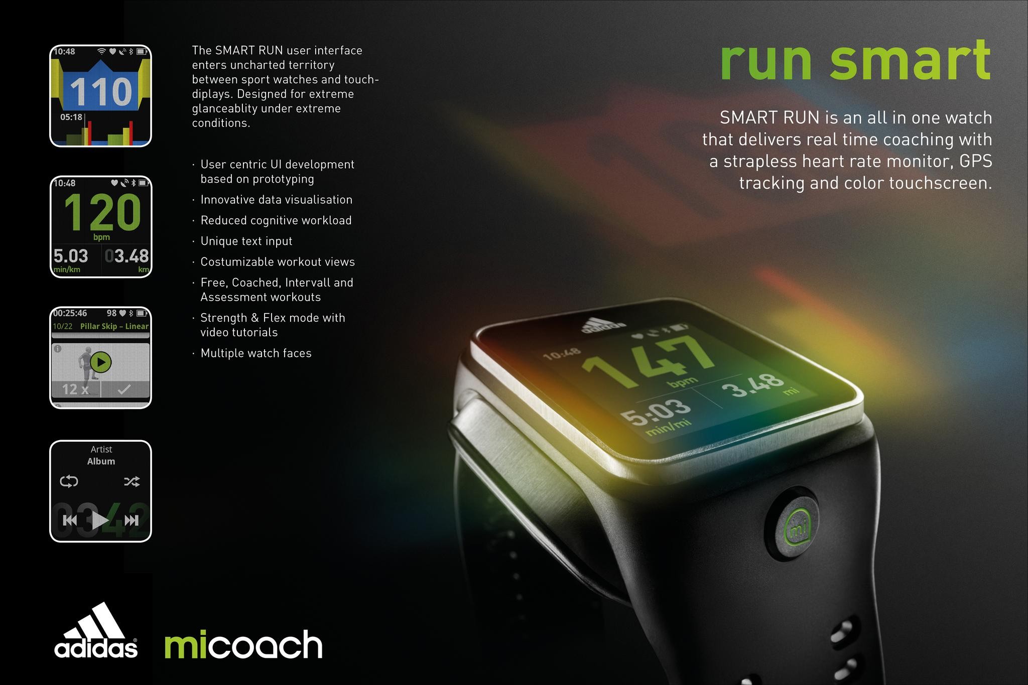 MICOACH SMART RUN - WATCH USER INTERFACE