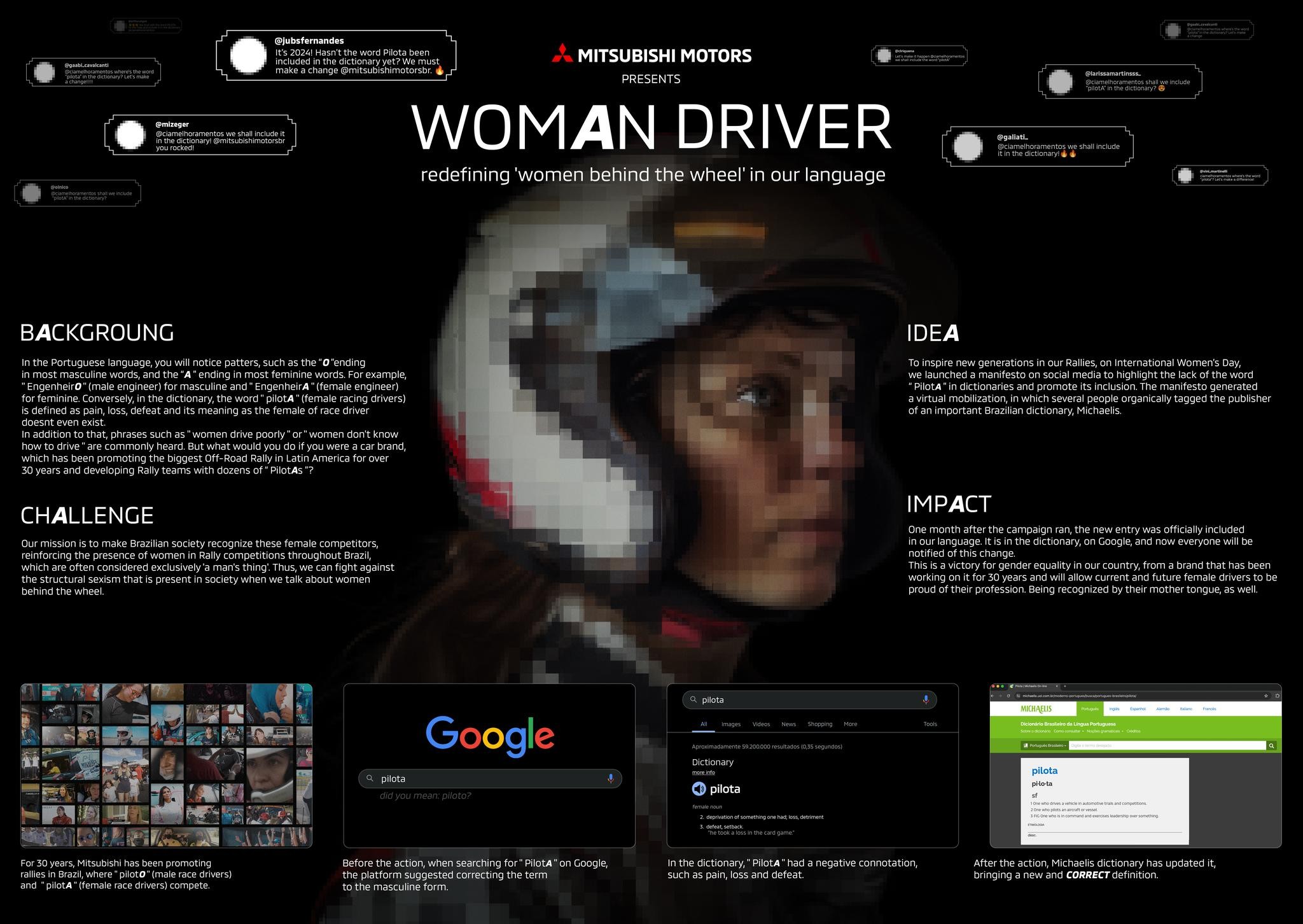 WOMAN DRIVER. REDEFINING "WOMEN BEHIND THE WHEEL"IN OUR LANGUAGE.