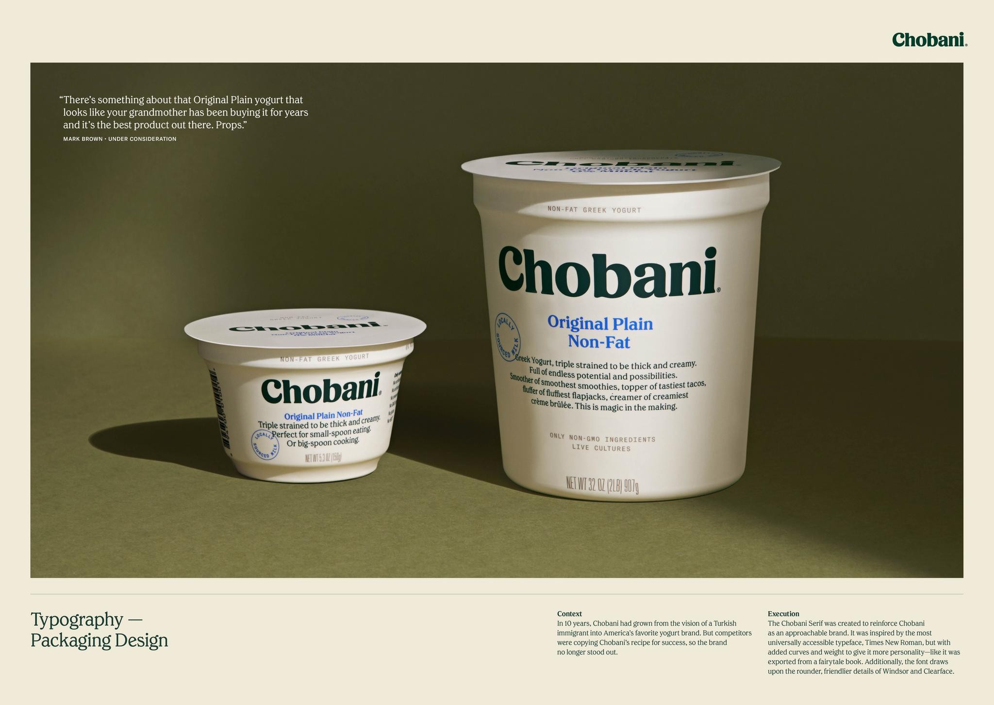 Chobani Greek: Packaging Typography