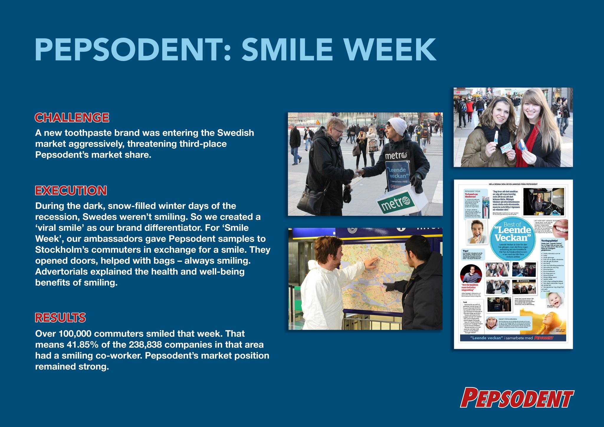 PEPSODENT MAKES SWEDES HAPPY