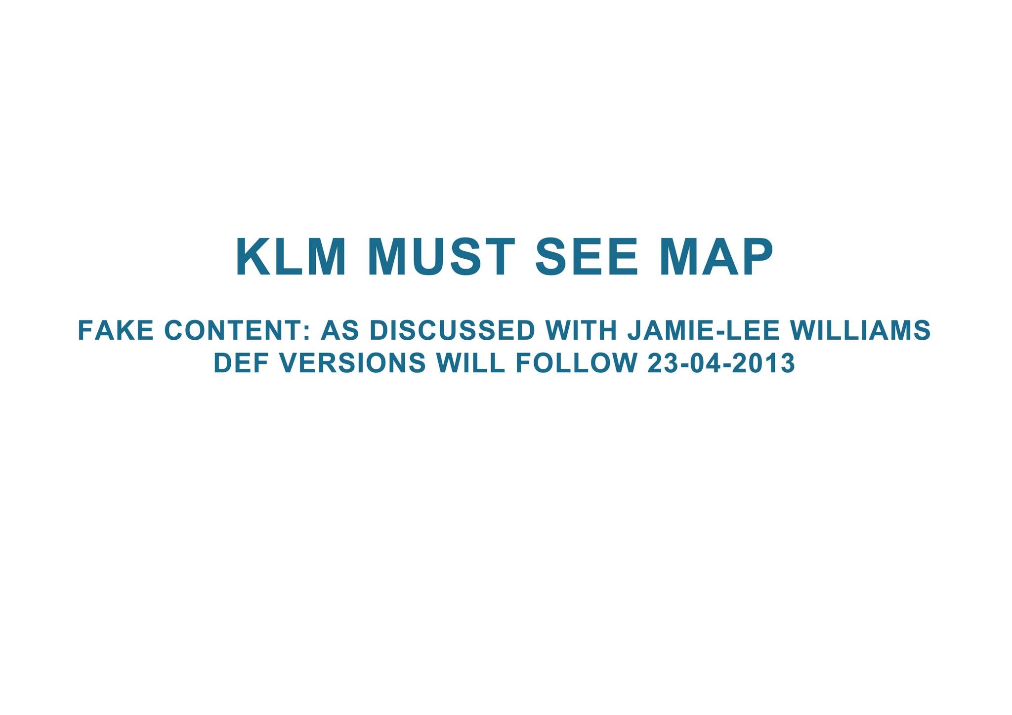 KLM MUST SEE MAP