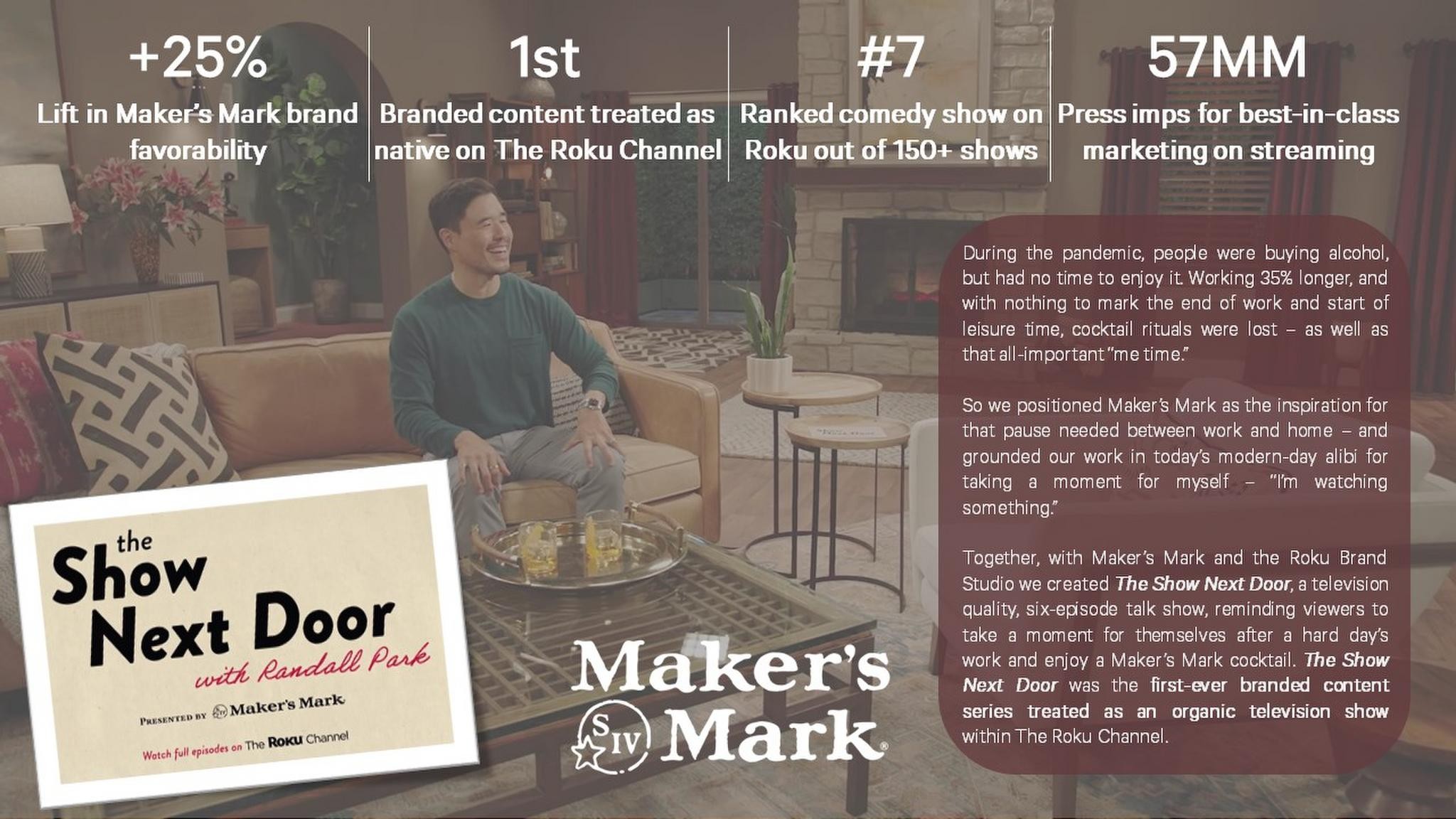 Roku & Marker’s Mark Go Beyond the 30-Second TV Spot with The Show Next Door