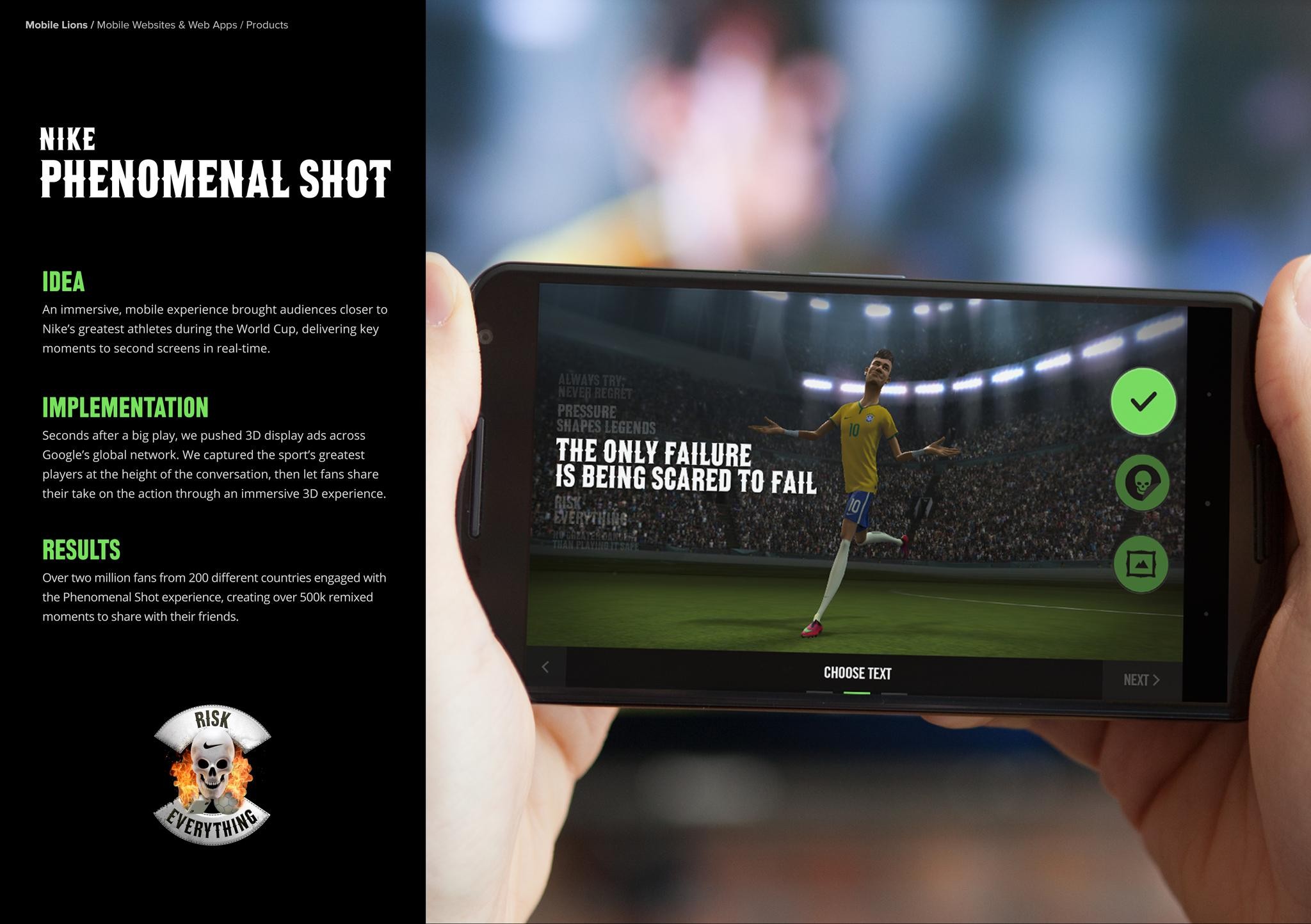 NIKE PHENOMENAL SHOT: AN ART, COPY & CODE PROJECT WITH GOOGLE