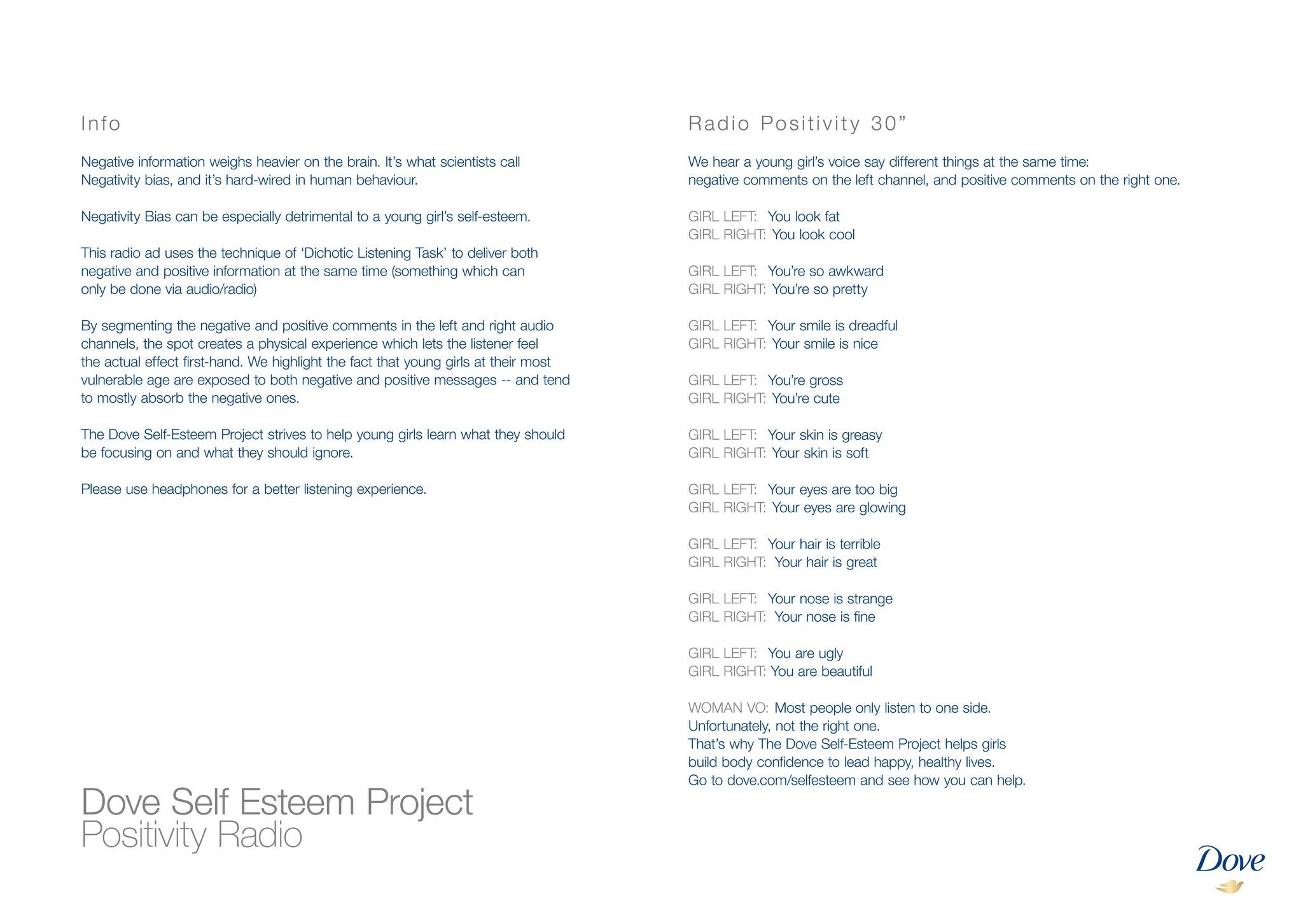 Dove Self Esteem Project - Positivity Radio 