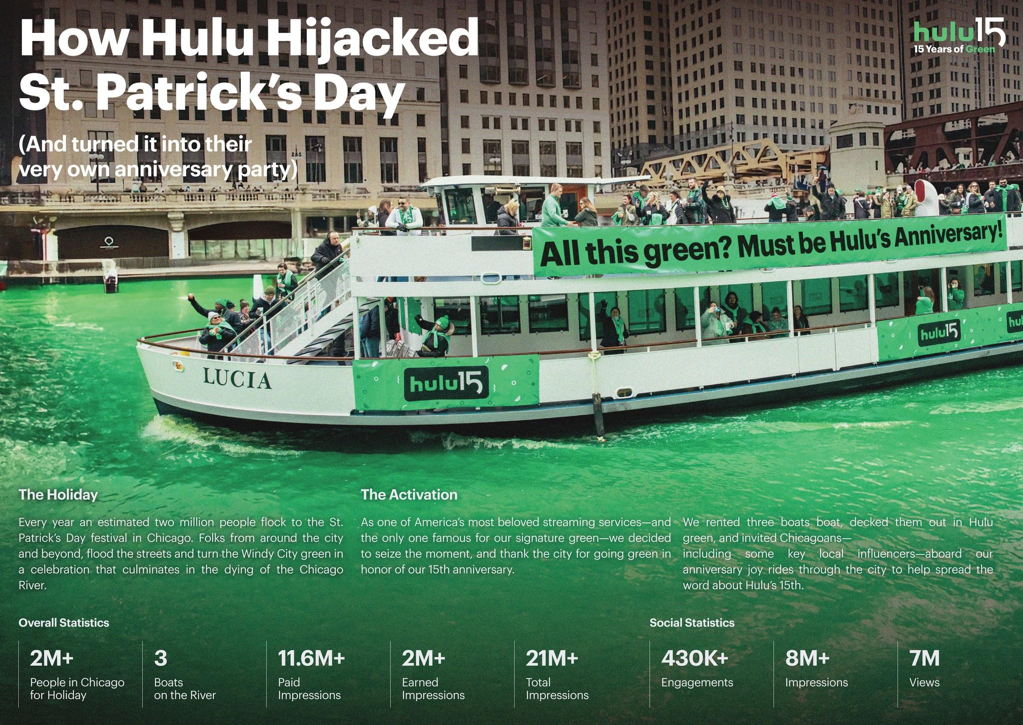 Hulu St. Patrick's Day - Boat Stunt