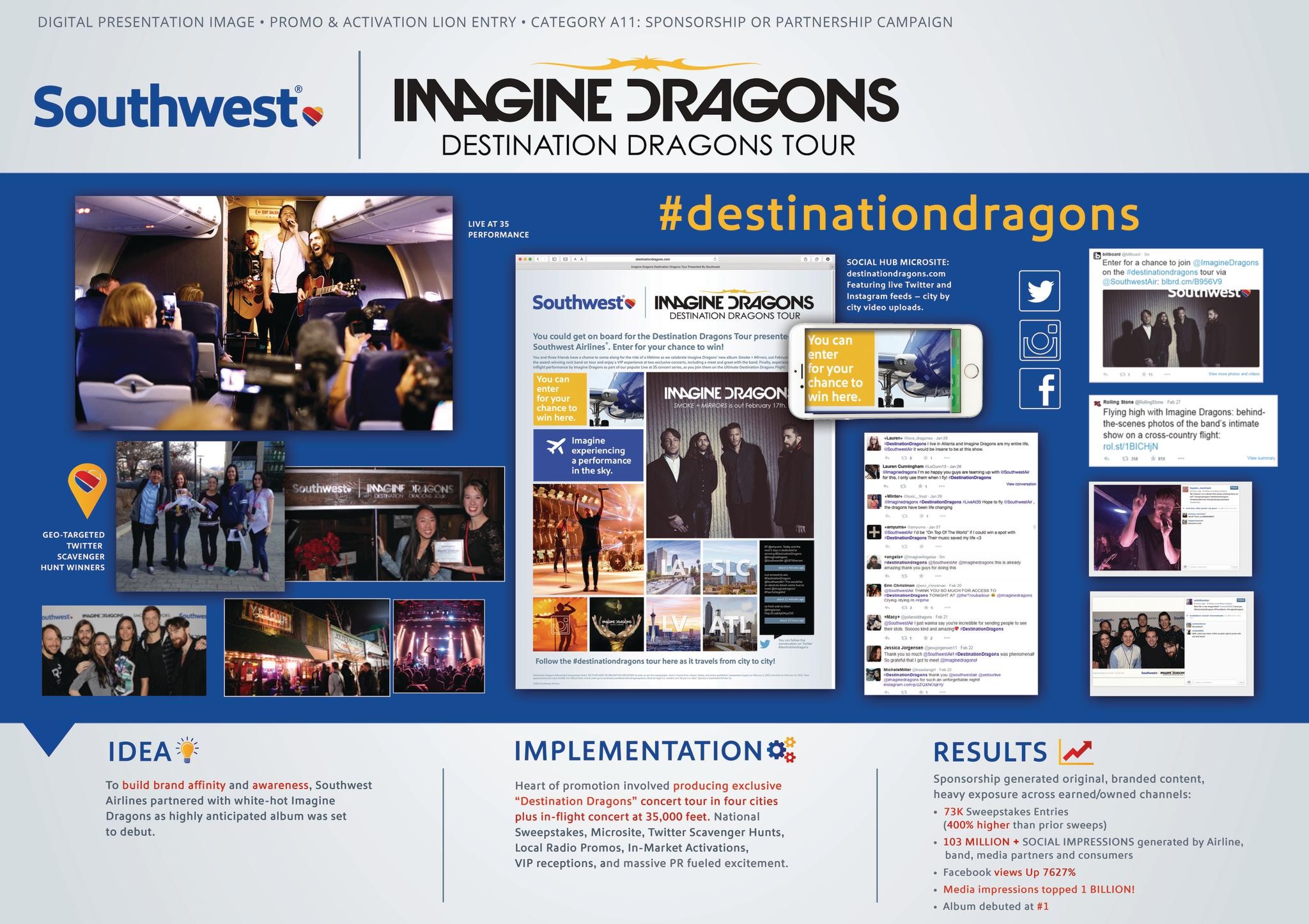 IMAGINE DRAGONS “DESTINATION DRAGONS TOUR” PRESENTED BY SOUTHWEST AIRLINES