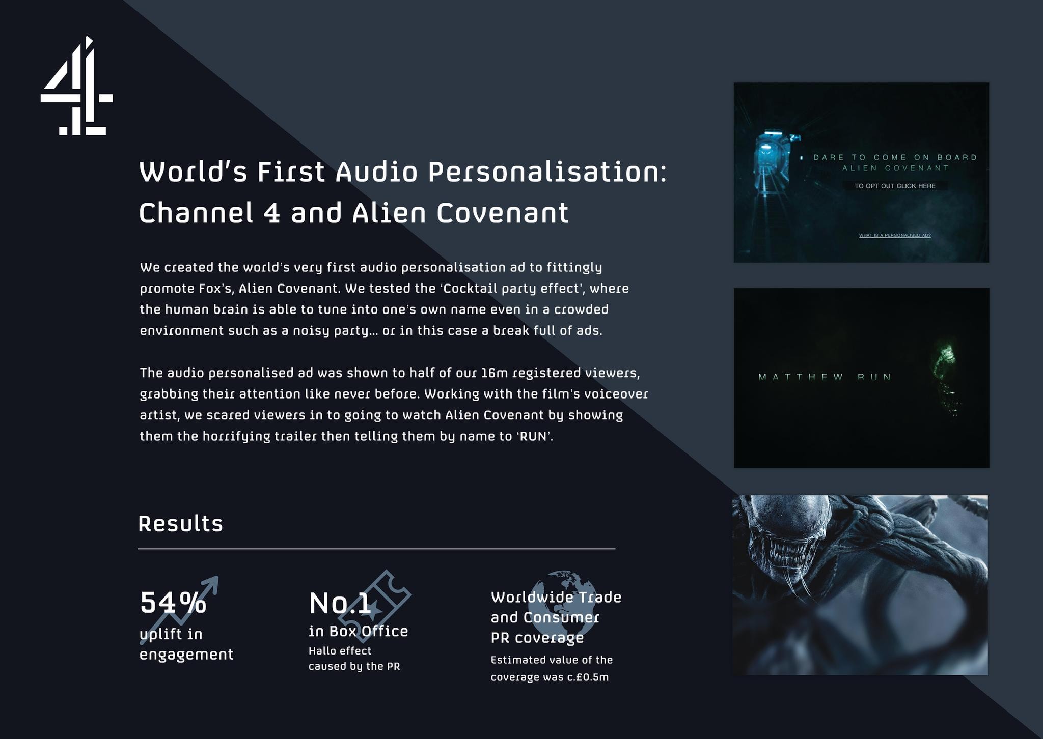 Channel 4 & Alien Covenant - World's First Audio Personalisation