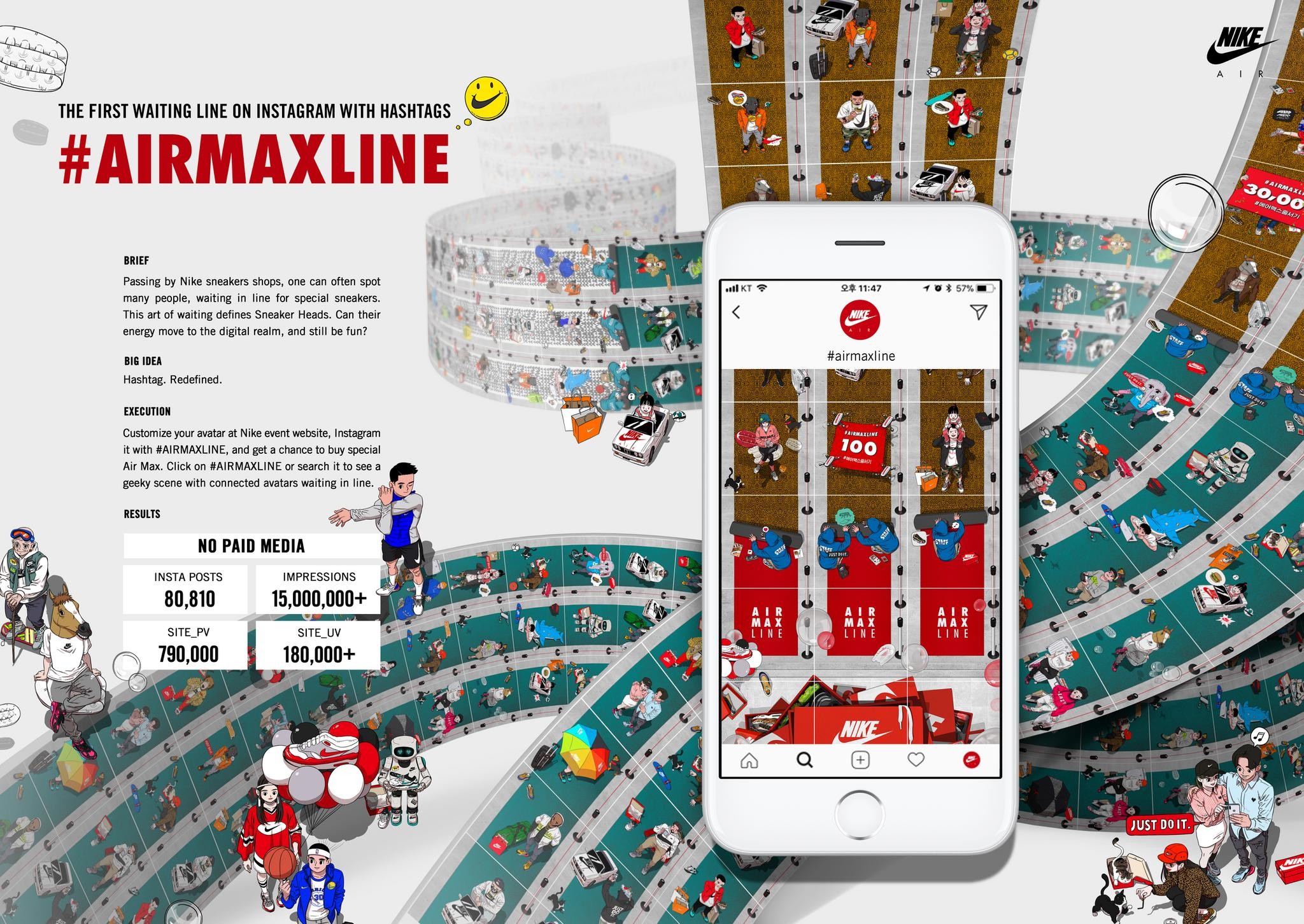 AIRMAXLINE The First Waiting Line on Instagram with Hashtags Campaign THE WORK