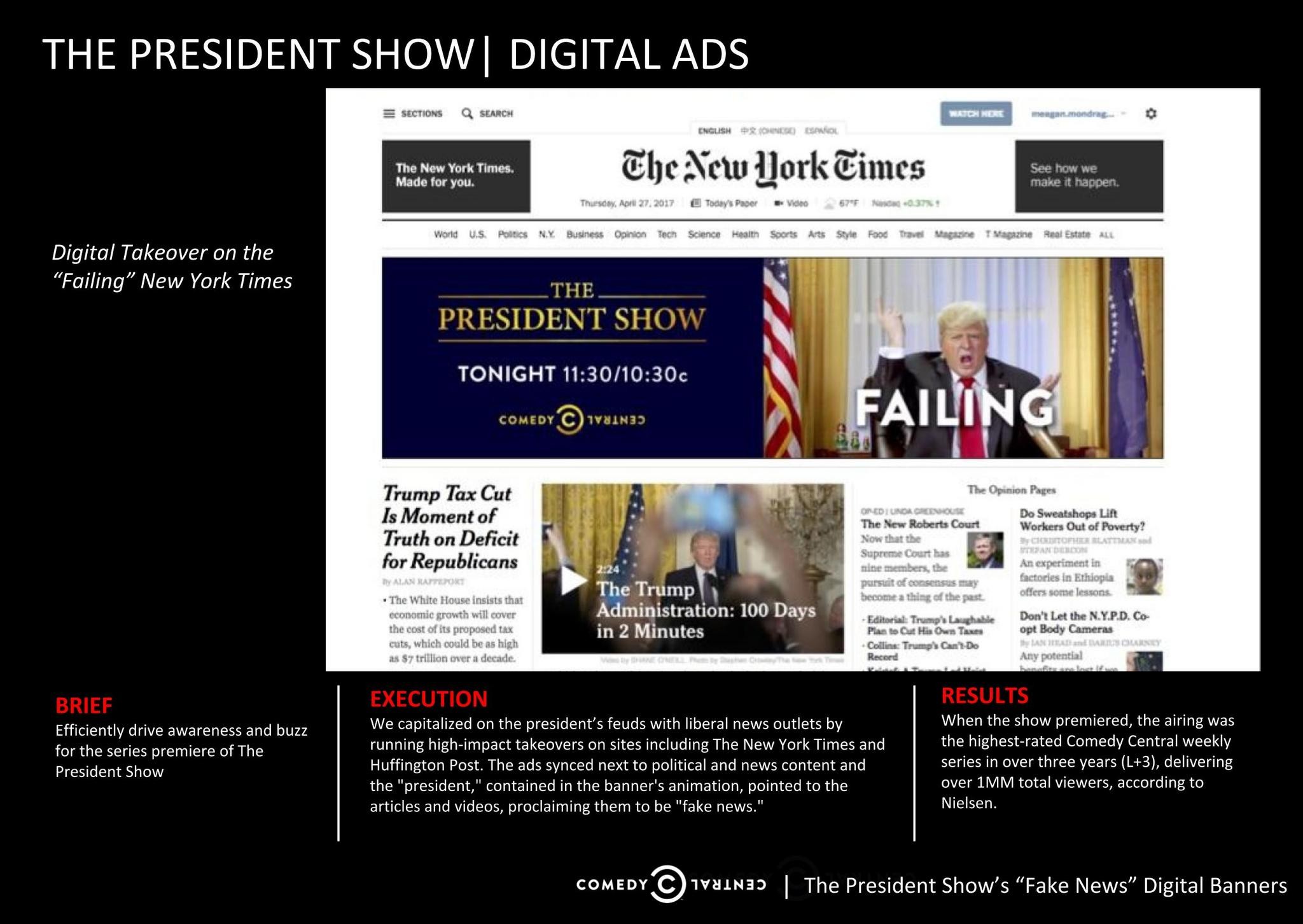 The President Show's "Fake News" Digital Banners
