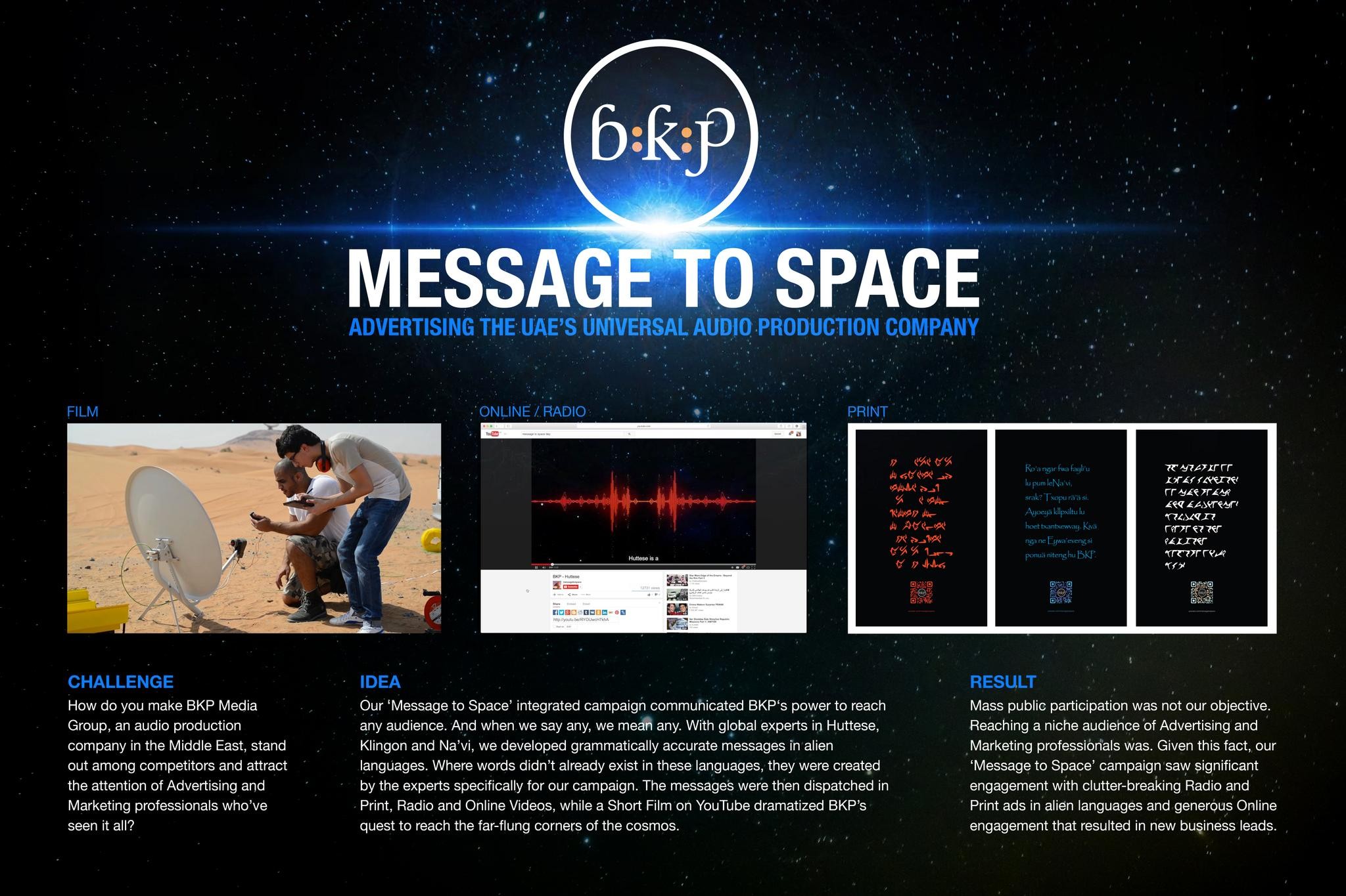 BKP MESSAGE TO SPACE