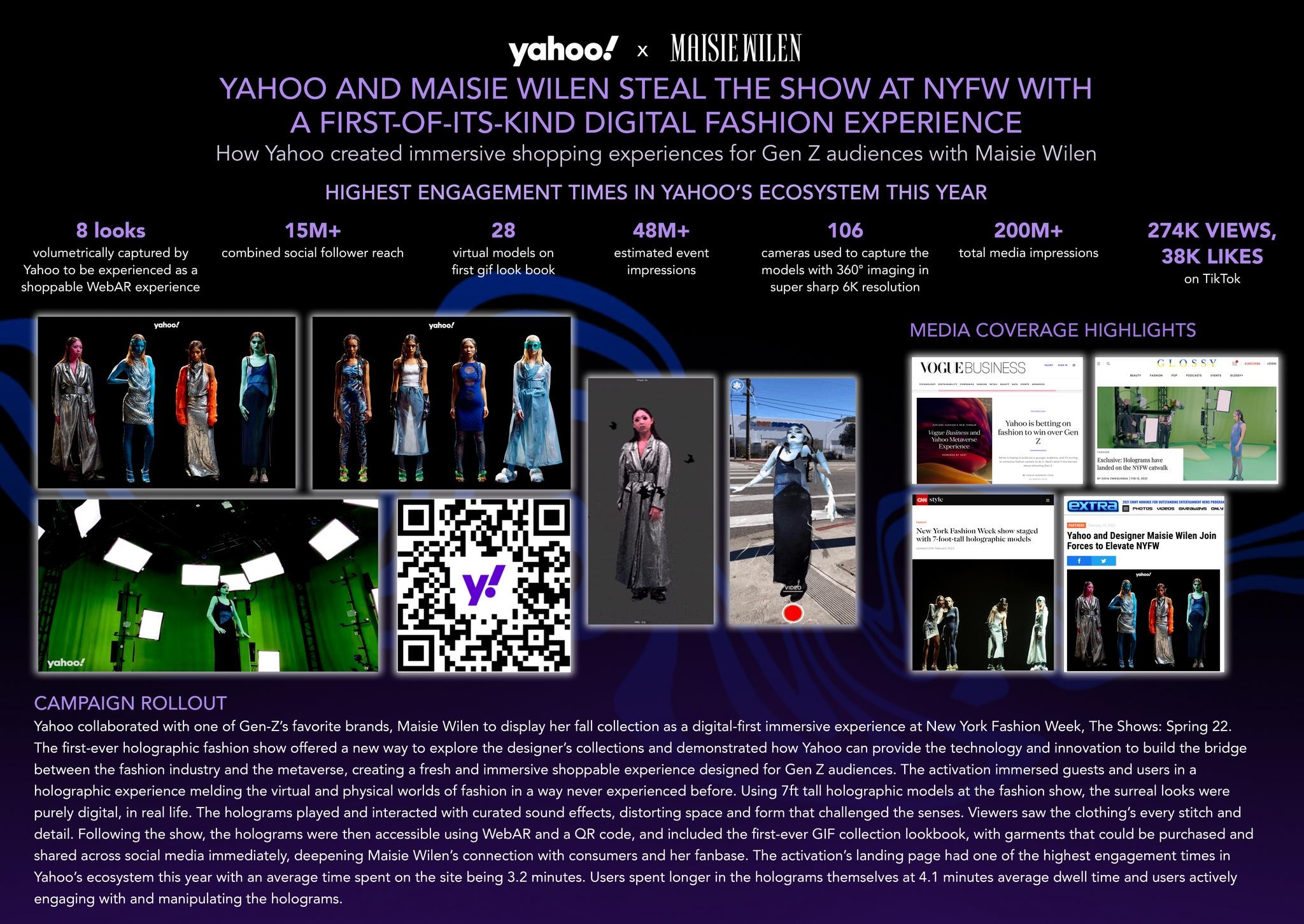 Yahoo’s NYFW Holographic Experience with Gen Z Label Maisie Wilen