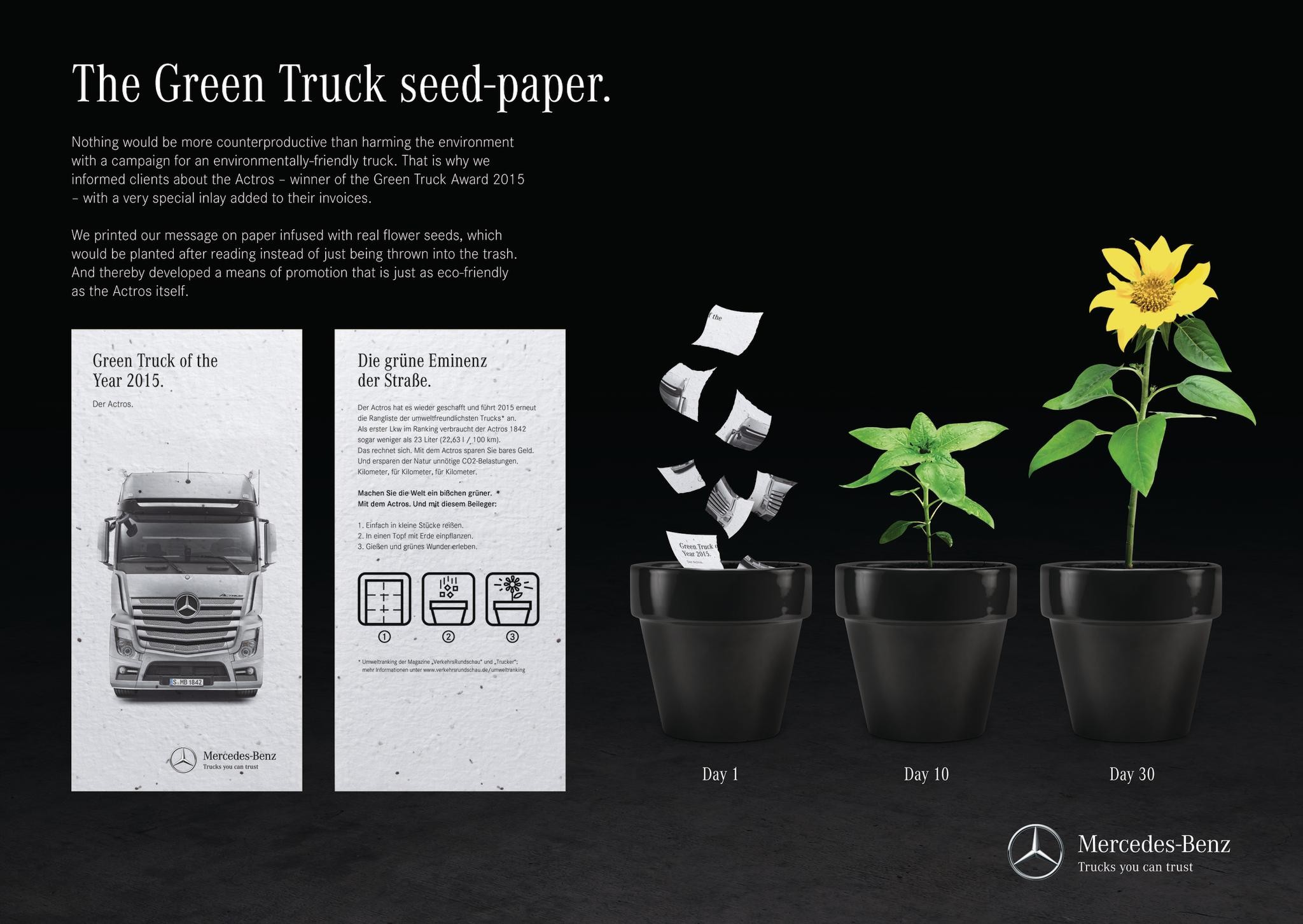 The Green Truck seed-paper.
