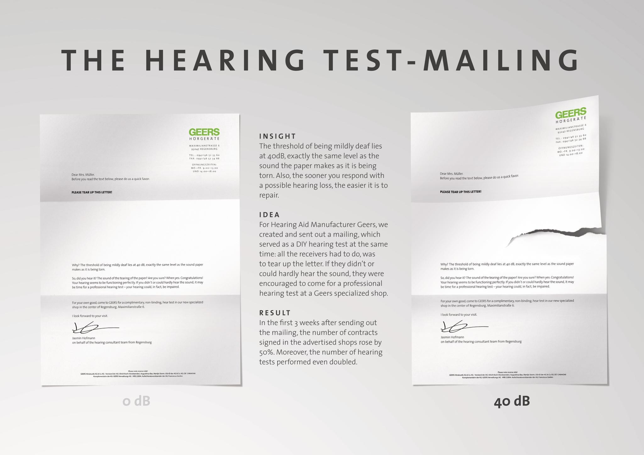 THE HEARING TEST-MAILING