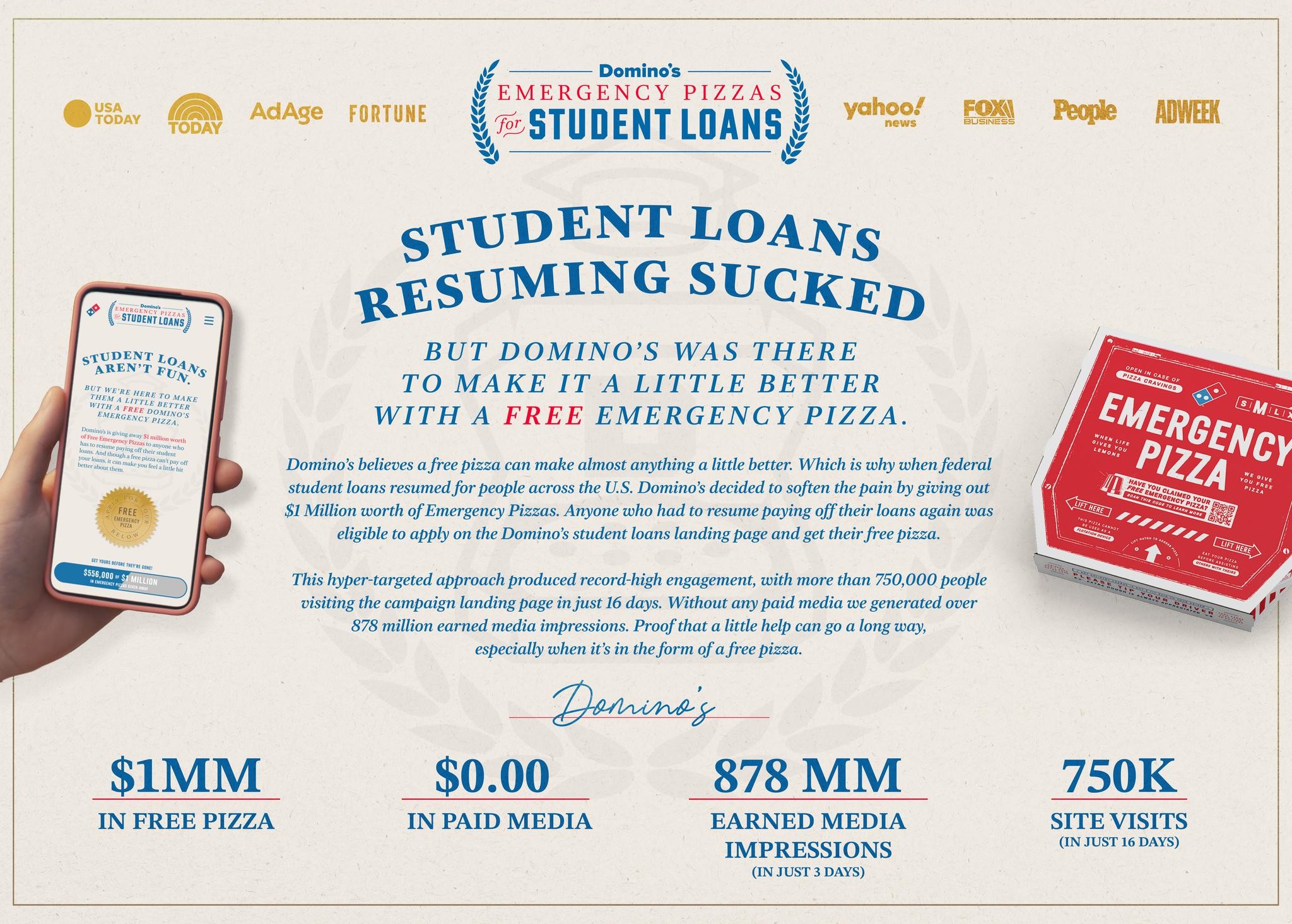 Domino's Emergency Pizza for Student Loans