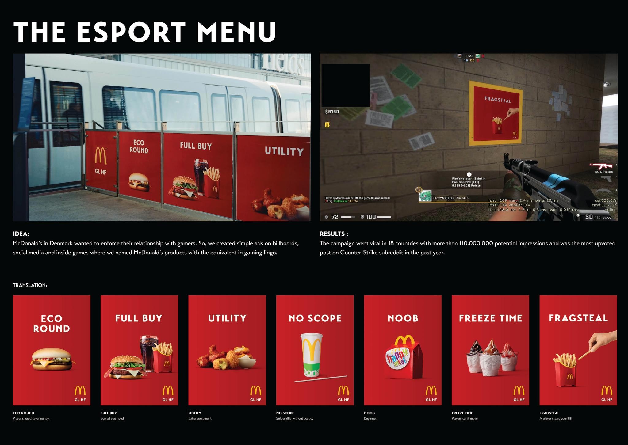 The esport menu