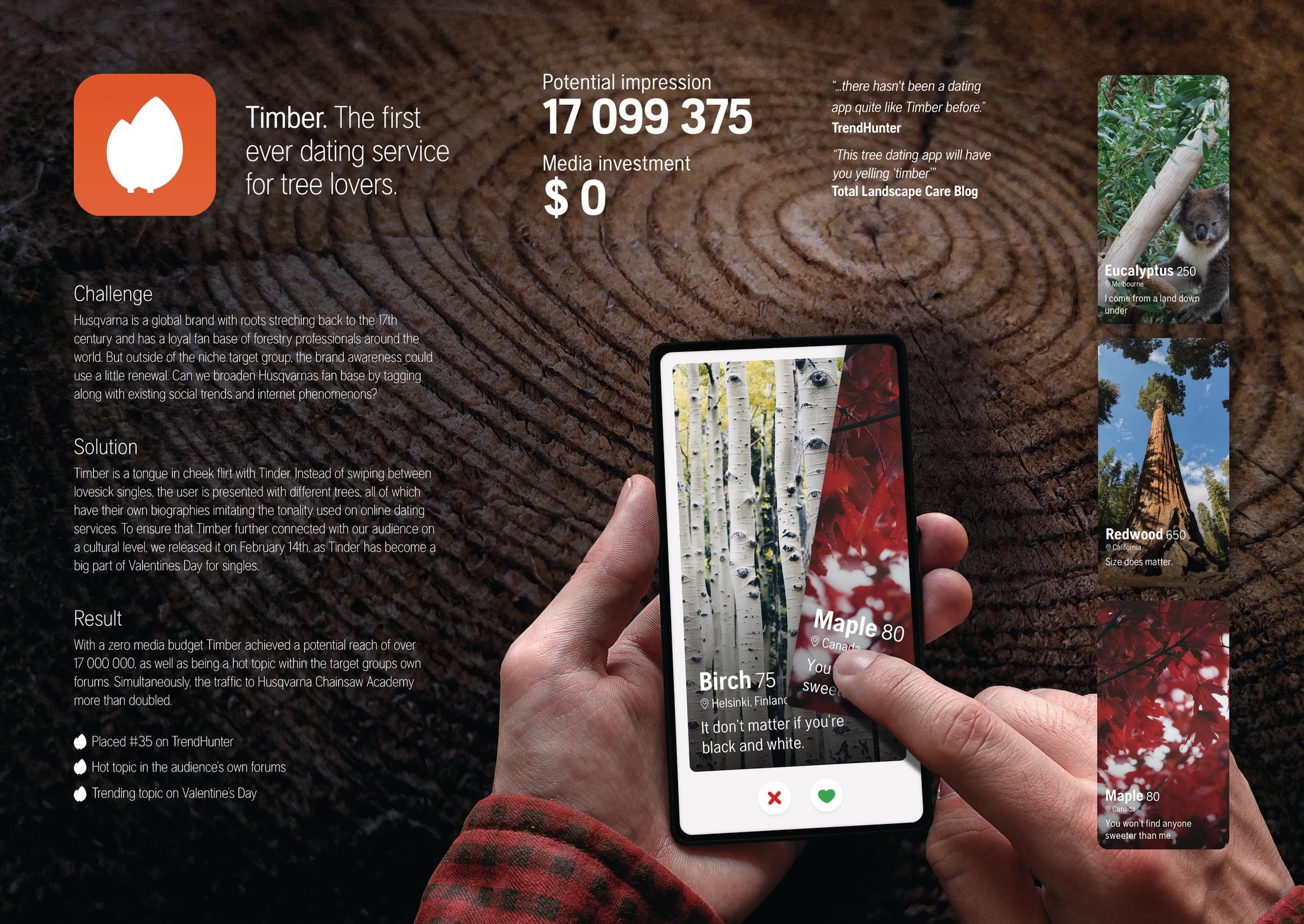 TIMBER - THE FIRST EVER DATING SERVICE FOR TREE LOVERS