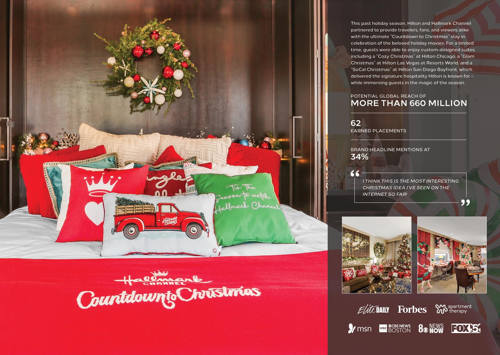 Hilton and Hallmark Channel Partner to Offer Holiday Suites Themed to Fan-Favorite “Countdown to Christmas” Movies