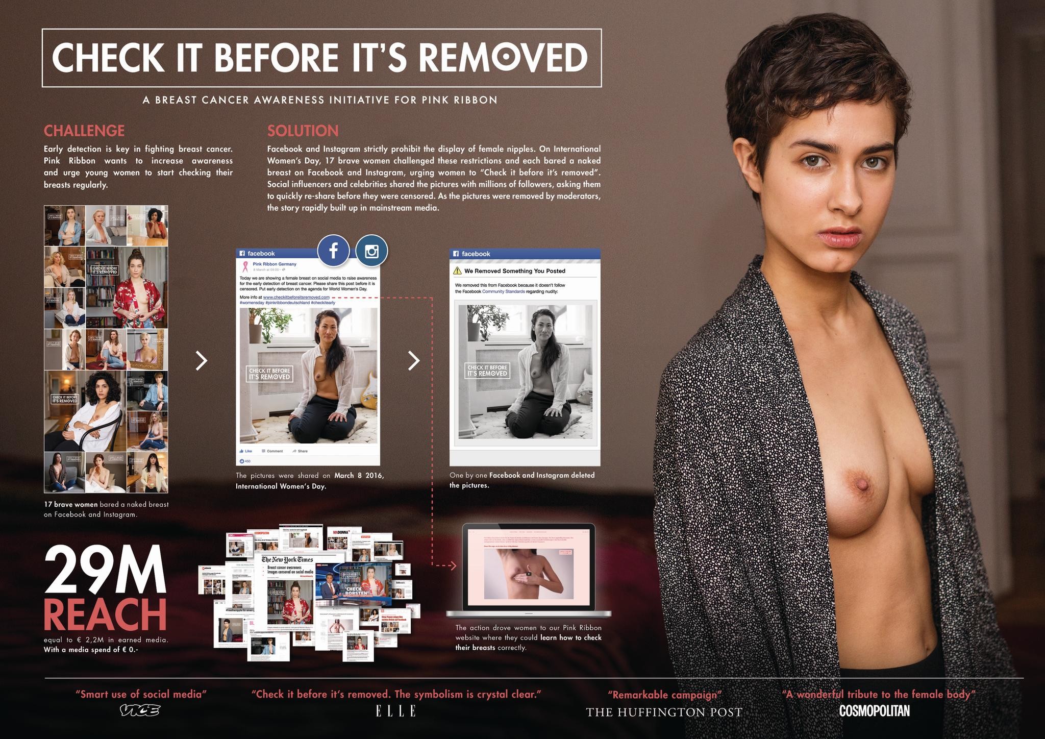 CHECK IT BEFORE IT'S REMOVED: NAKED BREASTS ON FACEBOOK AGAINST BREAST CANCER.