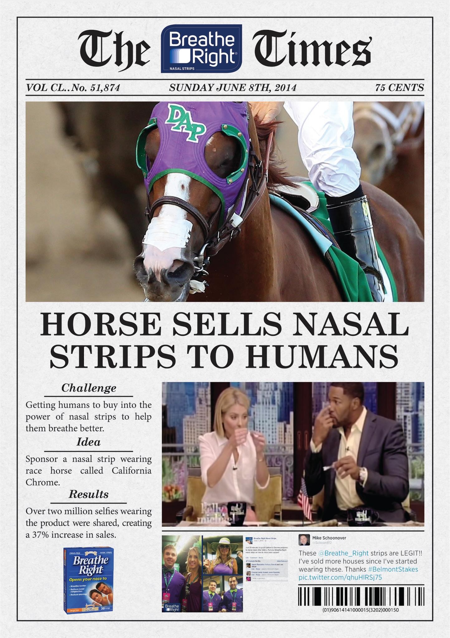 HORSE SELLS NASAL STRIP TO HUMANS