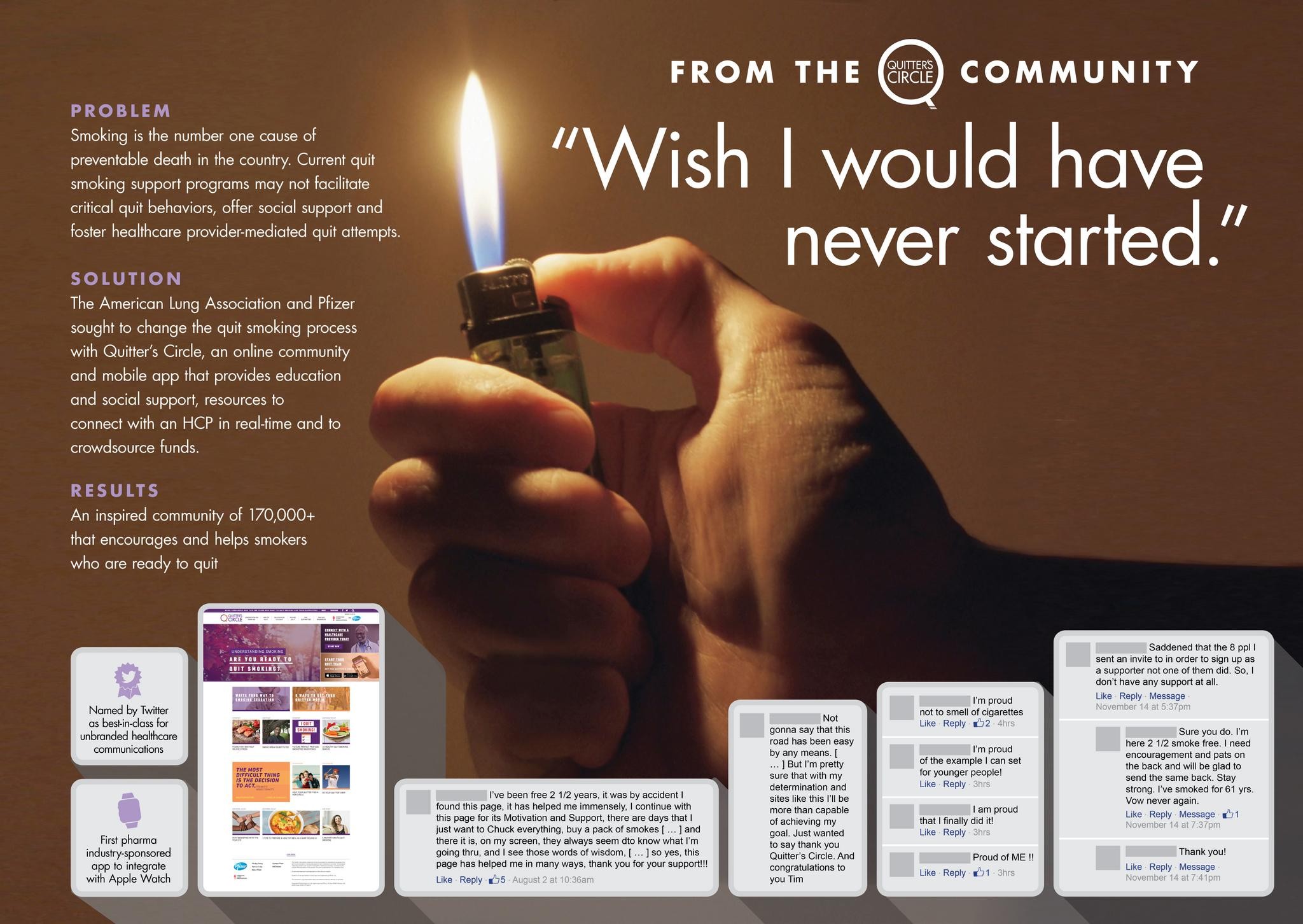 Helping Smokers "Click to Quit" with Quitter's Circle