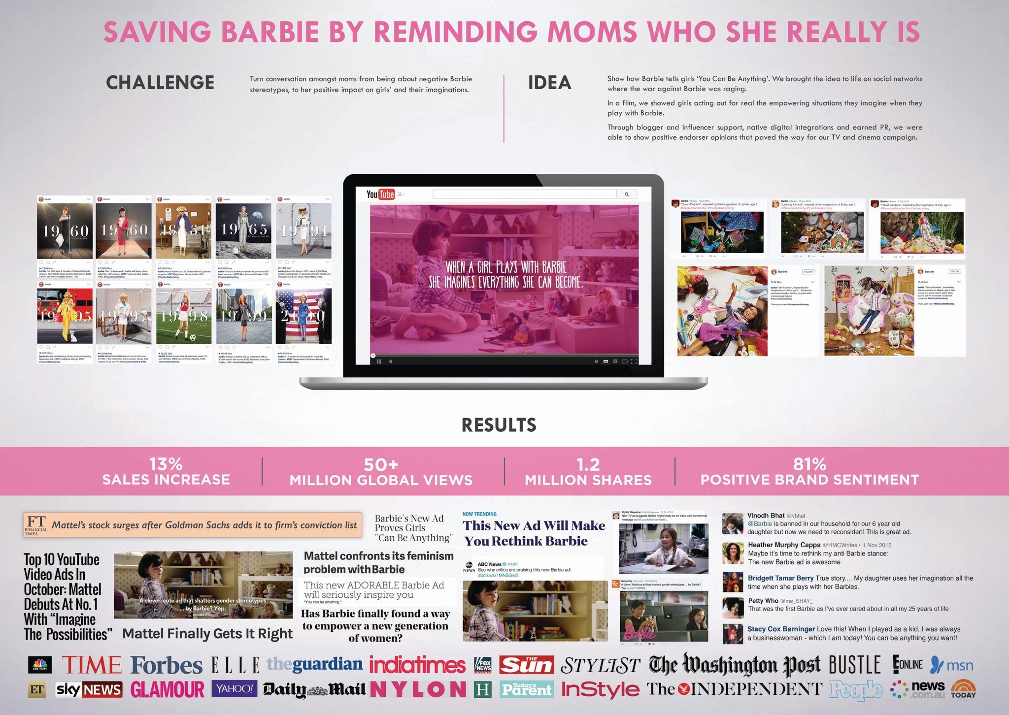 Barbie imagine the possibilities campaign online