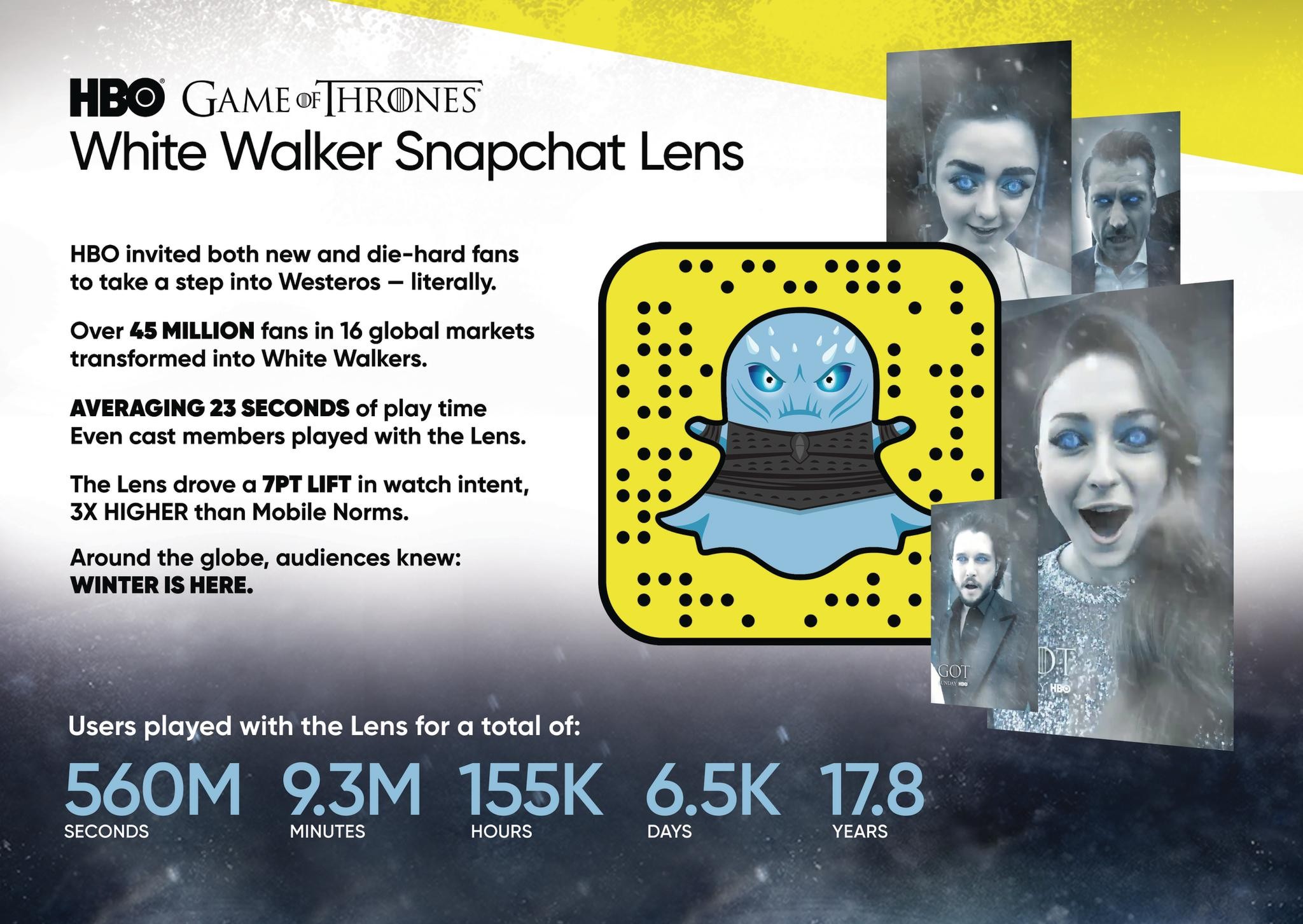Game of Thrones: Snapchat White Walker Lens