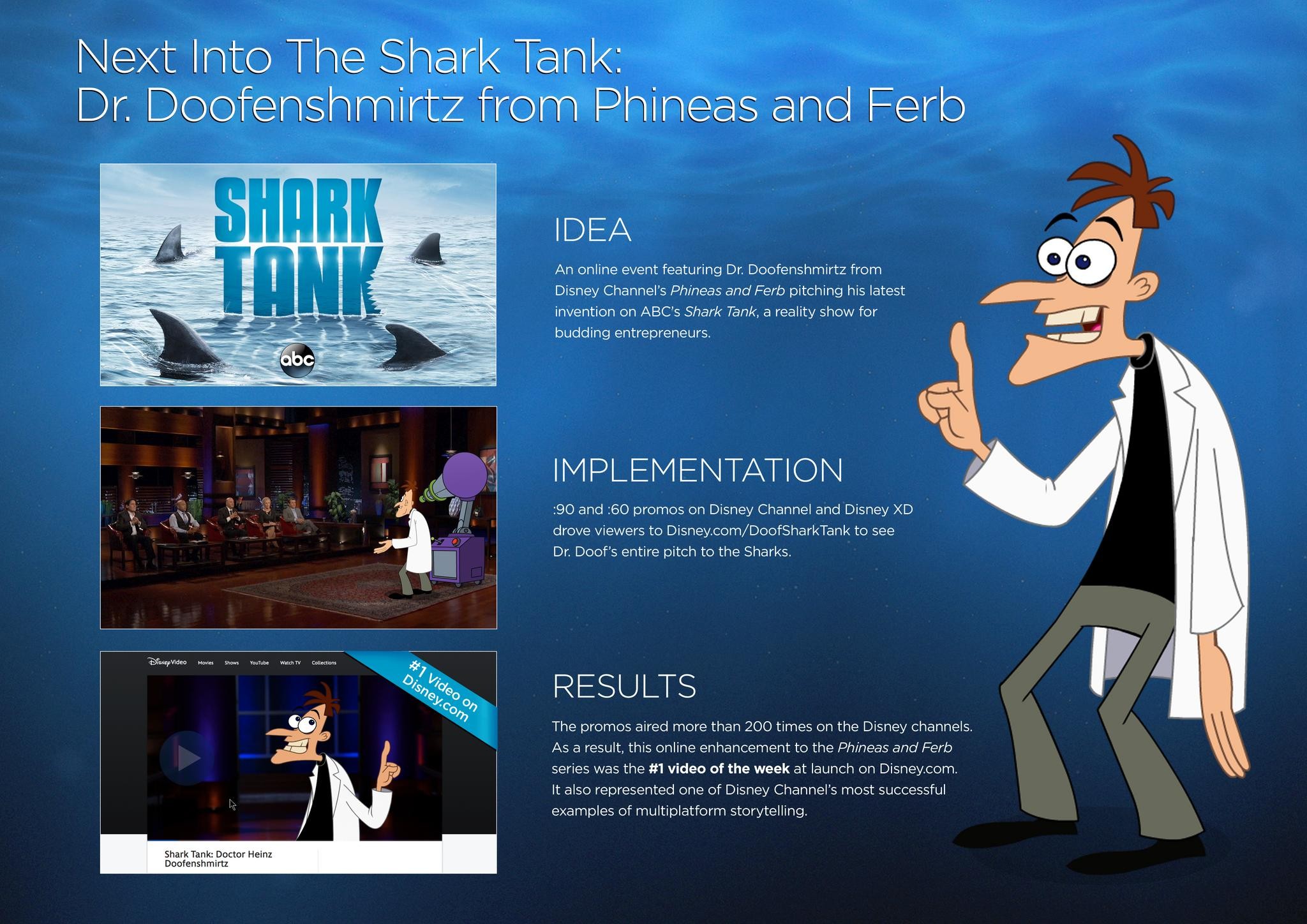 NEXT INTO THE SHARK TANK: DR. DOOFENSHMIRTZ FROM PHINEAS AND FERB