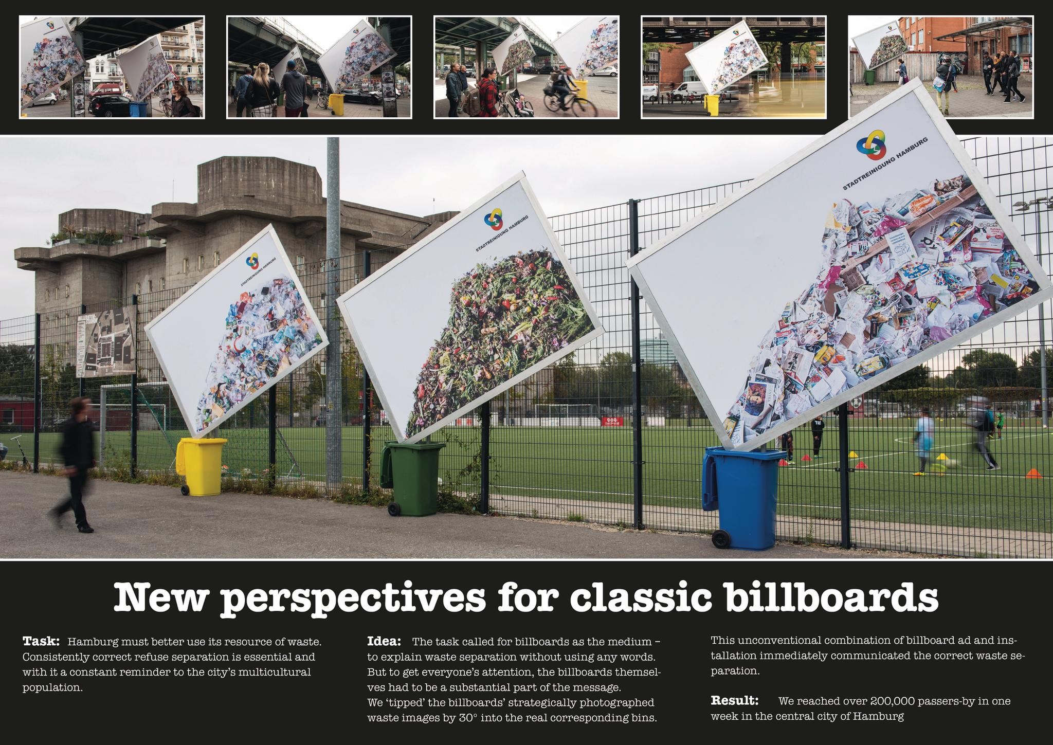 New perspectives for classic billboards / A campaign for the bin 