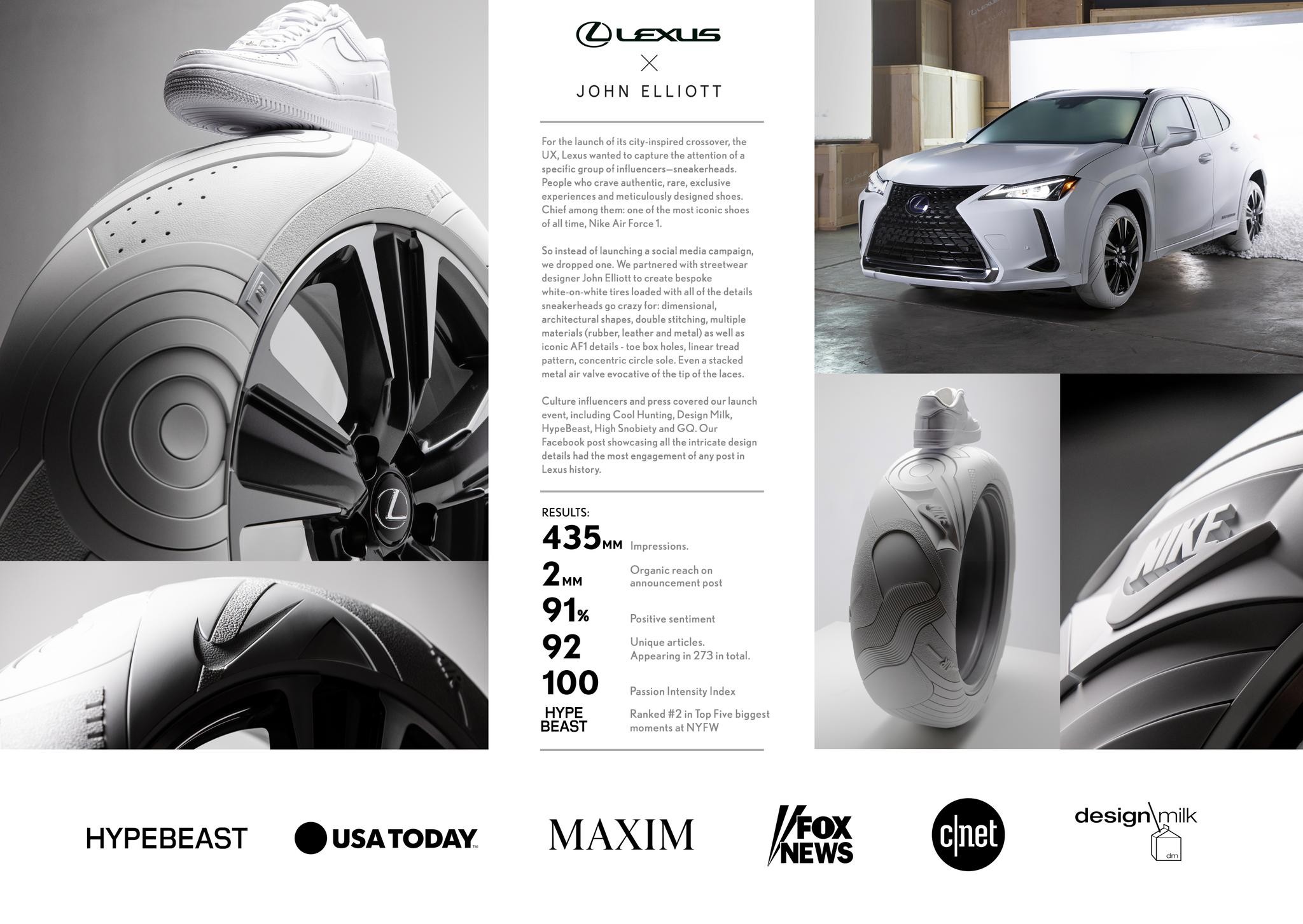 LEXUS X JOHN ELLIOTT SOLE OF THE UX Entry THE WORK