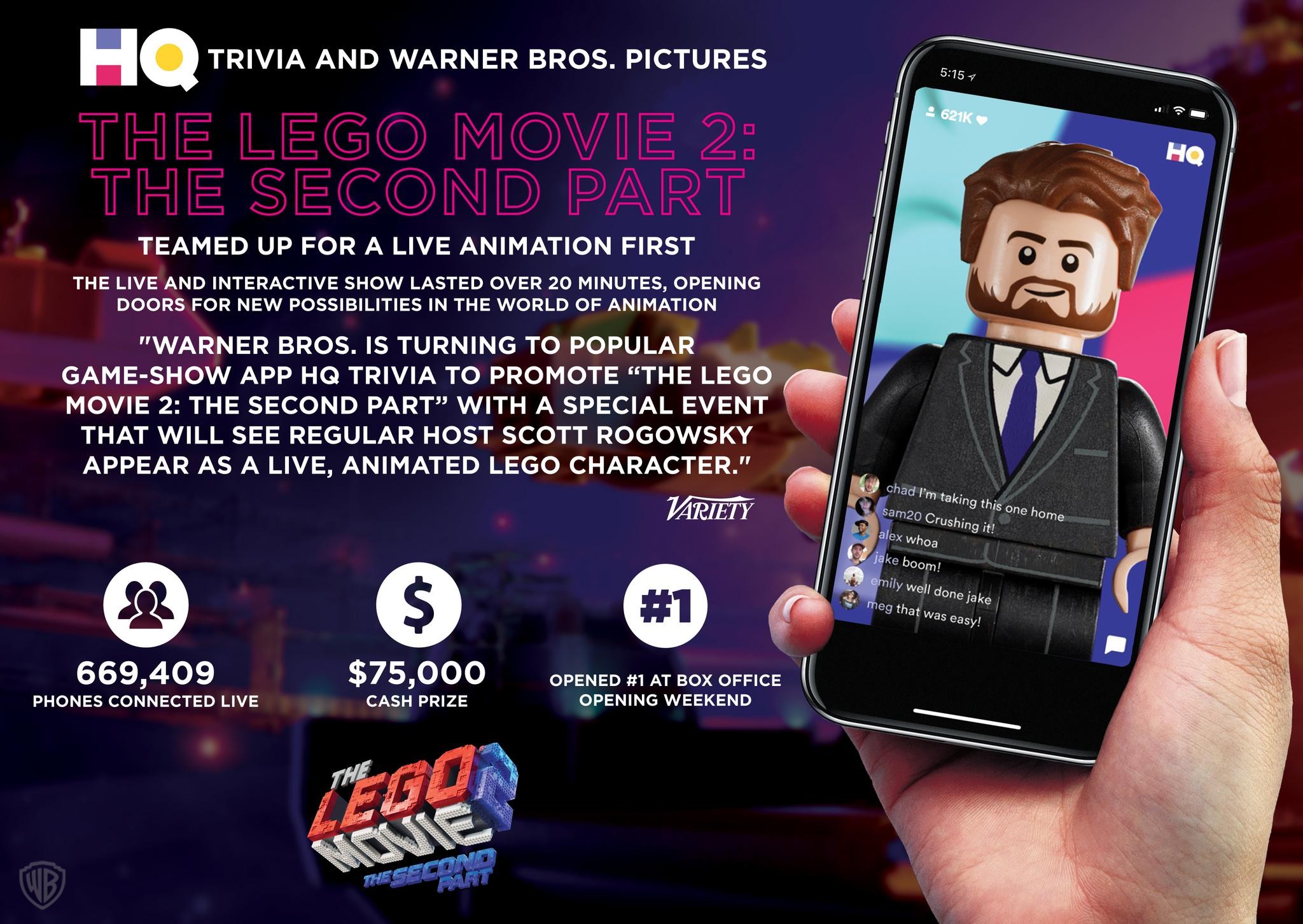 HQ Trivia x Warner Bros. Pictures: A Live Animation First