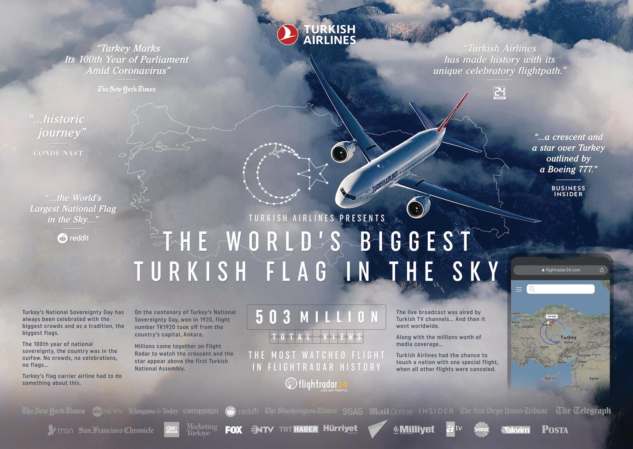 Turkish Airlines - The Biggest Flag of the World